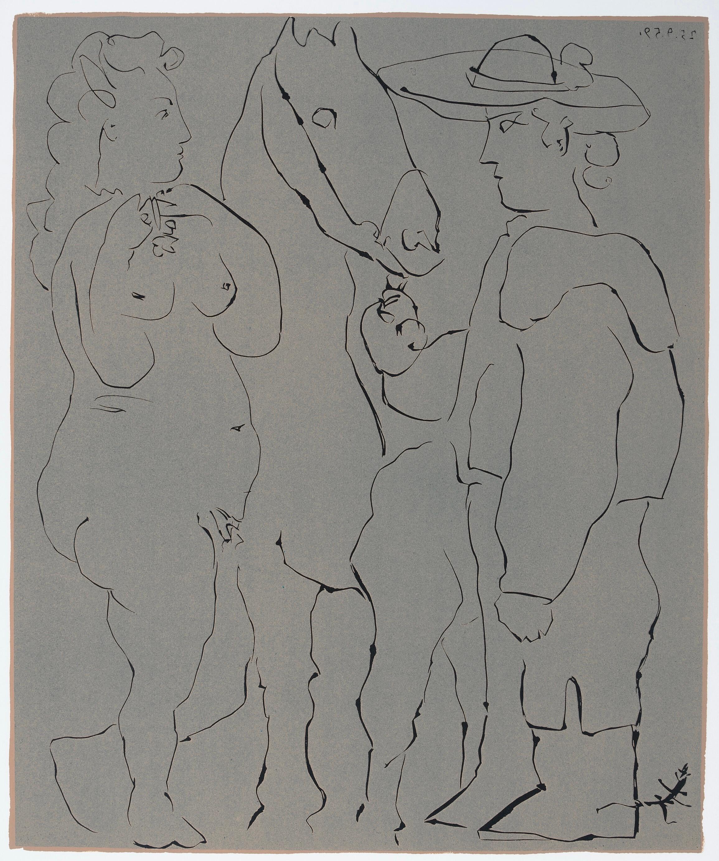 Picasso, Picador, Frau am Cheval (Orozco 214), Grabados al linóleo (nach)