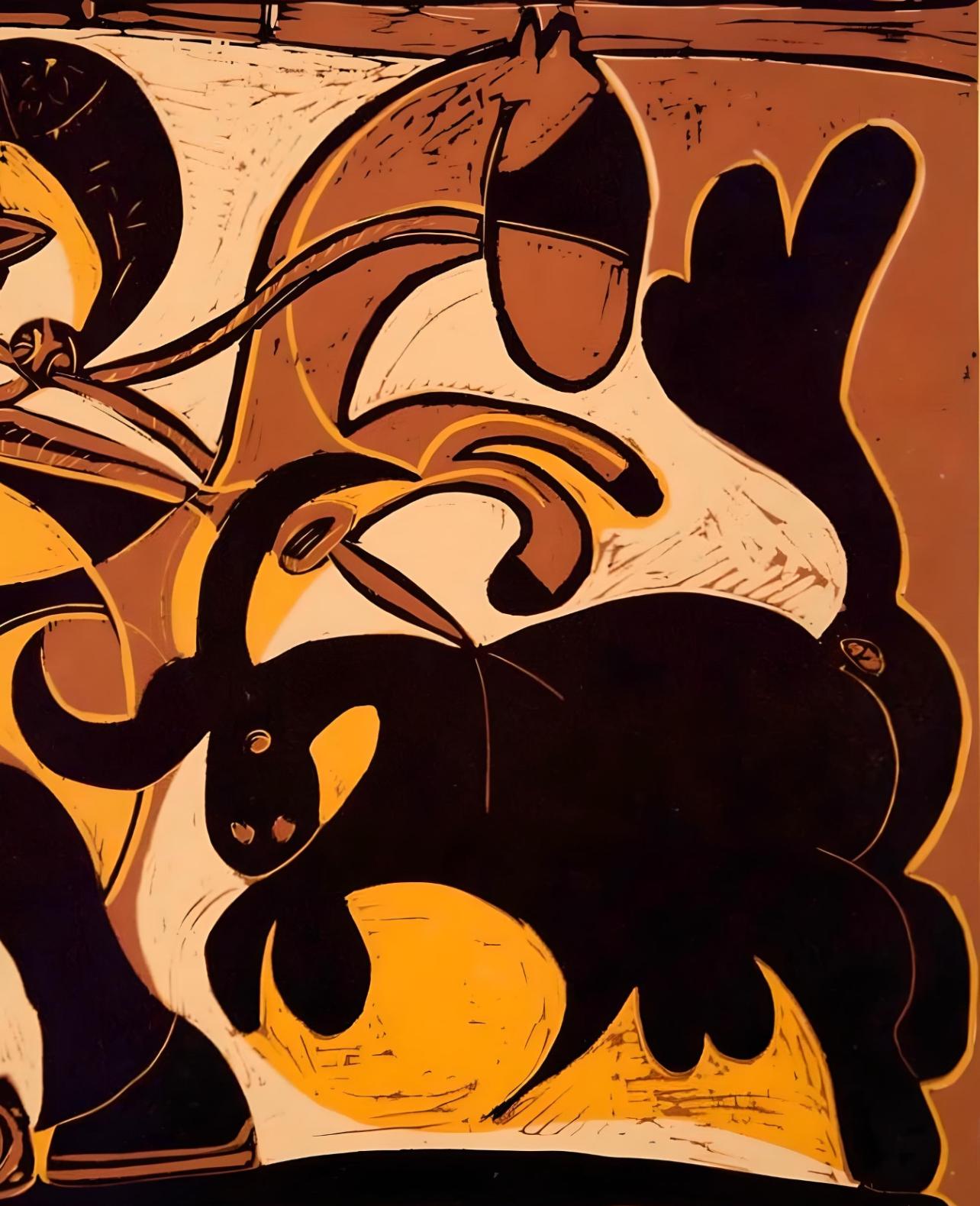 Picasso, Picador Goading Bull, Éditions Cercle d'Art (d'après) - Cubisme Print par Pablo Picasso