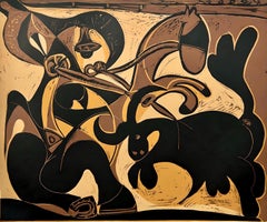 Picasso, Picador Goading Bull, Pablo Picasso-Linogravures (d'après)