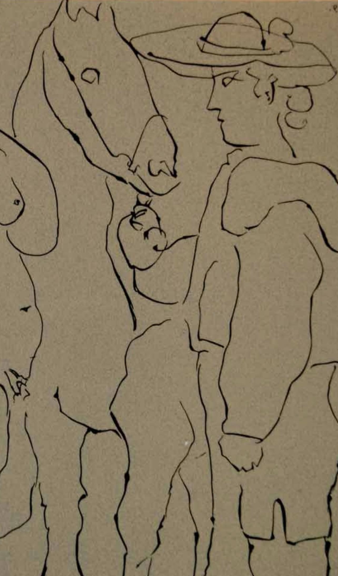 Picasso, Picador, Femme et cheval, Éditions Cercle d'Art (d'après) - Cubisme Print par Pablo Picasso
