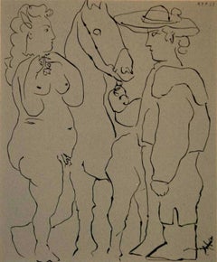 Vintage Picasso, Picador, Woman, and Horse, Éditions Cercle d’Art (after)