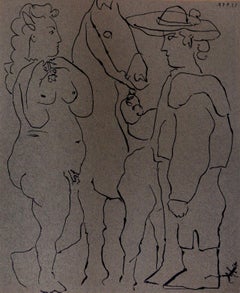 Picasso, Picador, Woman, and Horse, Pablo Picasso-Linogravures (after)
