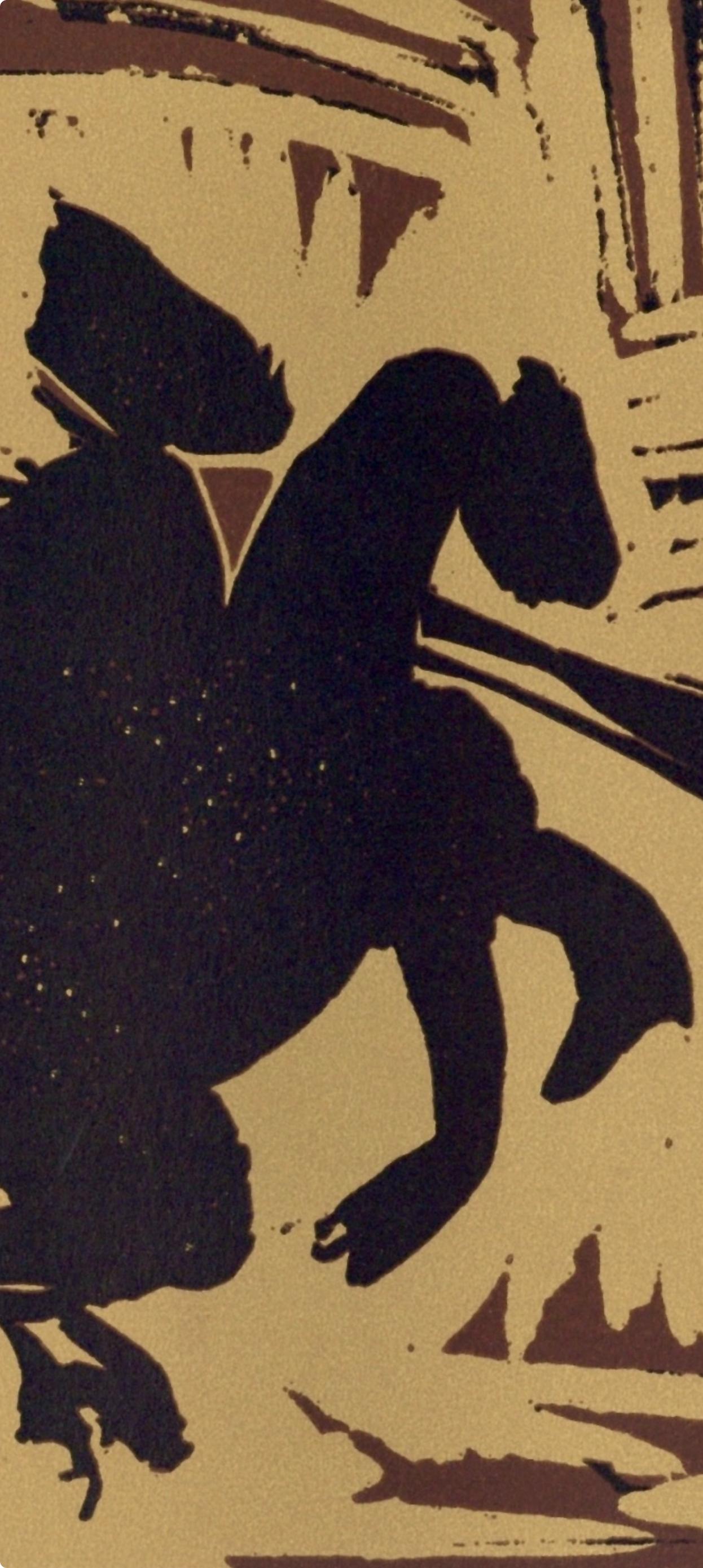 Picasso, Pique (Orozco 214), Grabados al linóleo (d'après) - Cubisme Print par Pablo Picasso