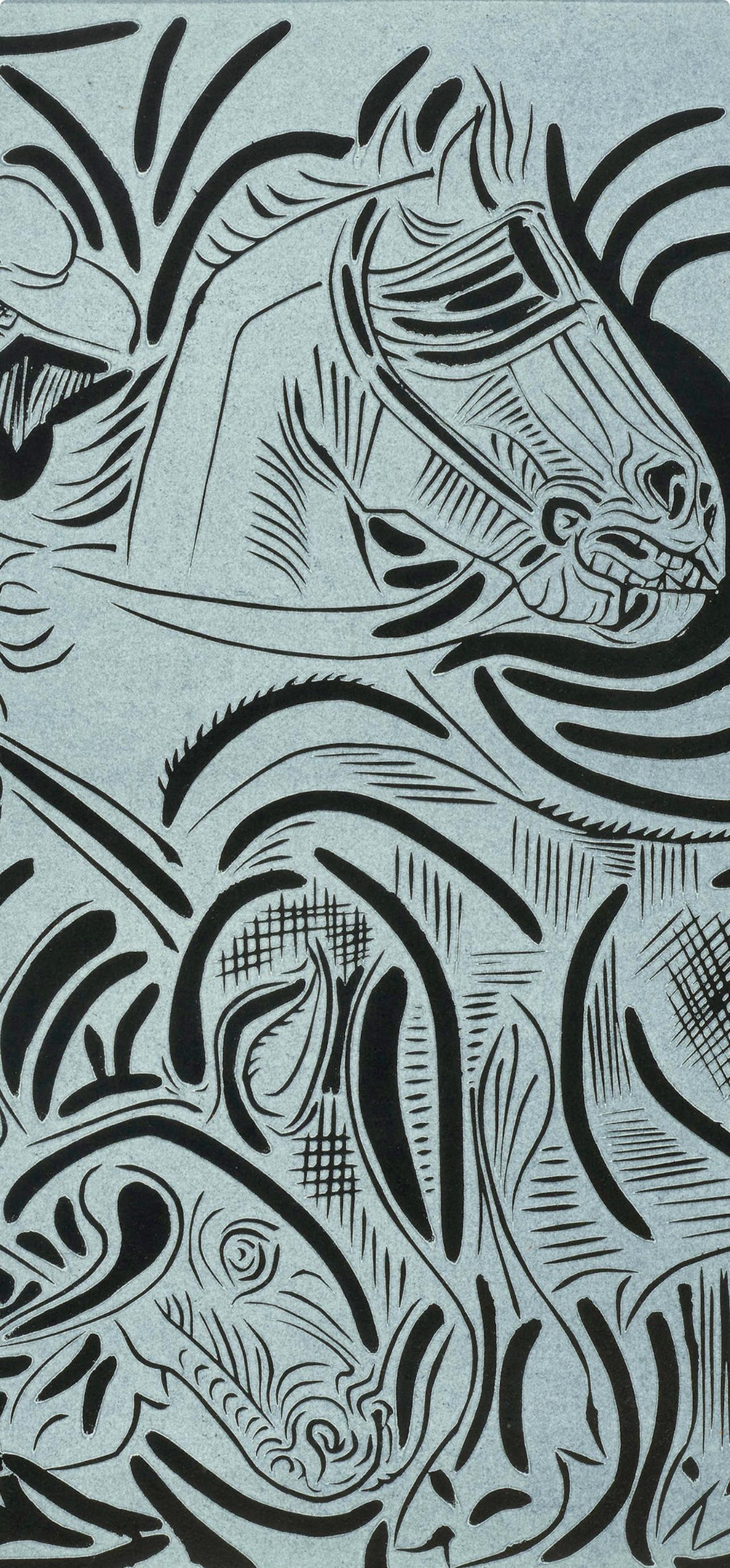 Picasso, Pique (Orozco 214), Grabados al linóleo (dopo) - Figurative Print Grigio di Pablo Picasso