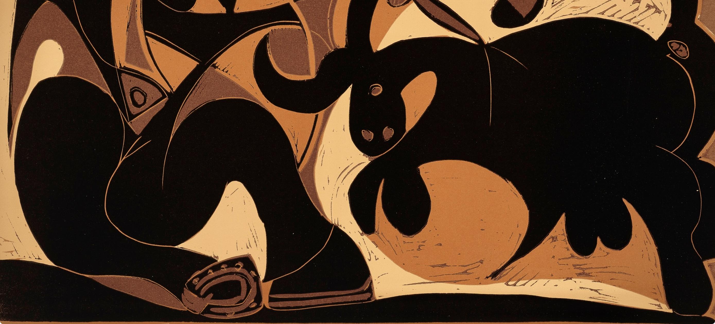 Picasso, Pique (Orozco 214), Grabados al linóleo (after) - Black Abstract Print by Pablo Picasso
