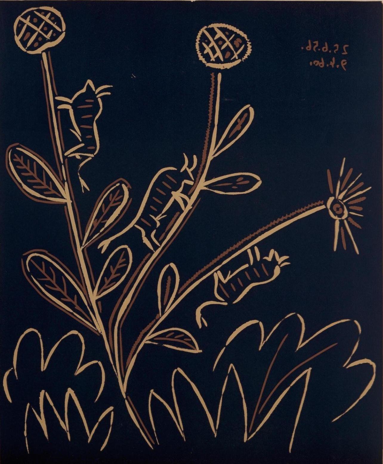 Picasso, Plant with Little Bulls, Pablo Picasso-Linogravures (after)