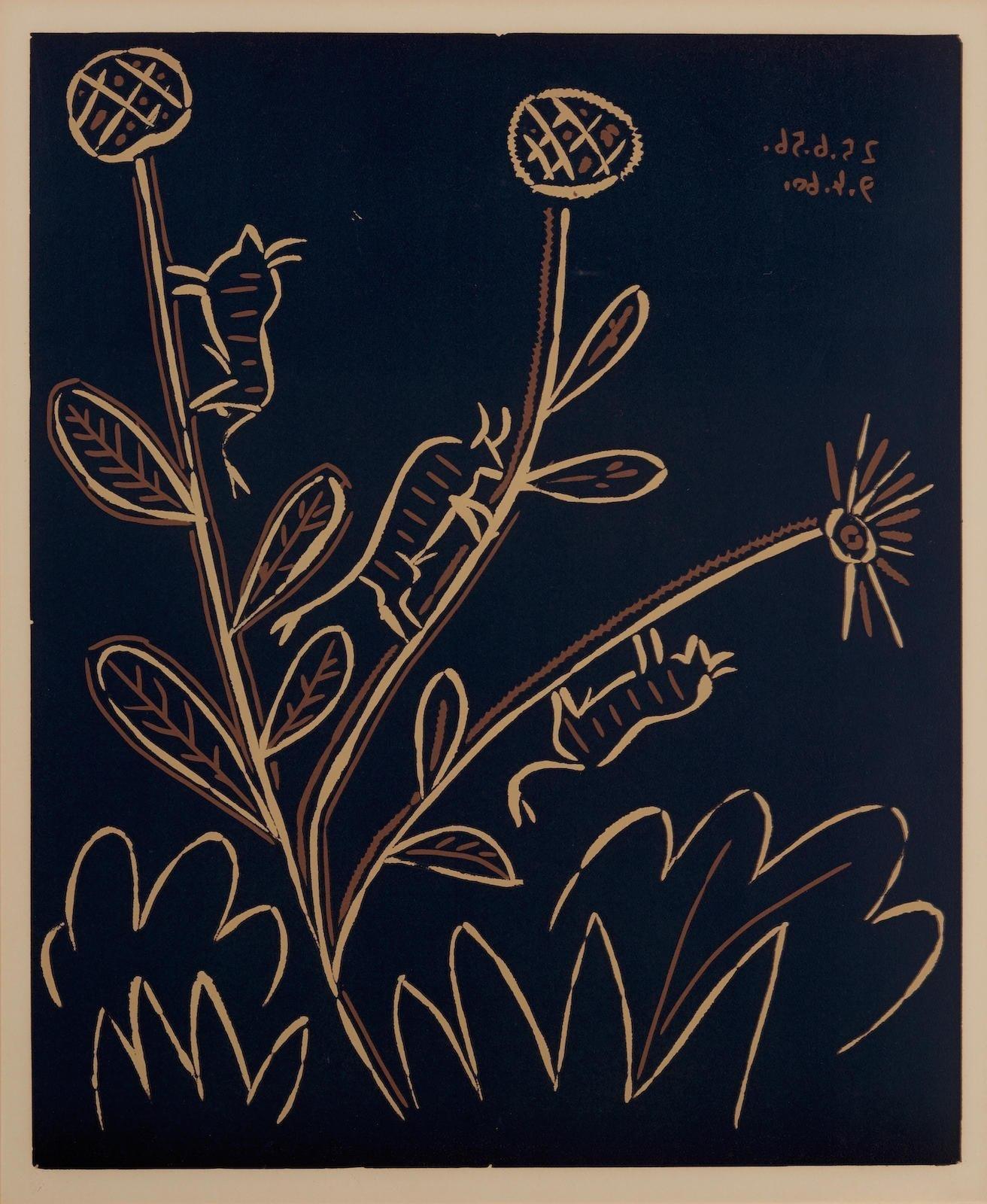 Picasso, Plant with Little Bulls, Pablo Picasso-Linogravures (after) For Sale 4