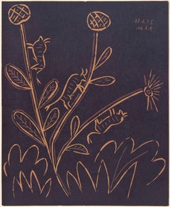 Picasso, Plante aux Toritos (Orozco 214), Grabados al linóleo (d'après)