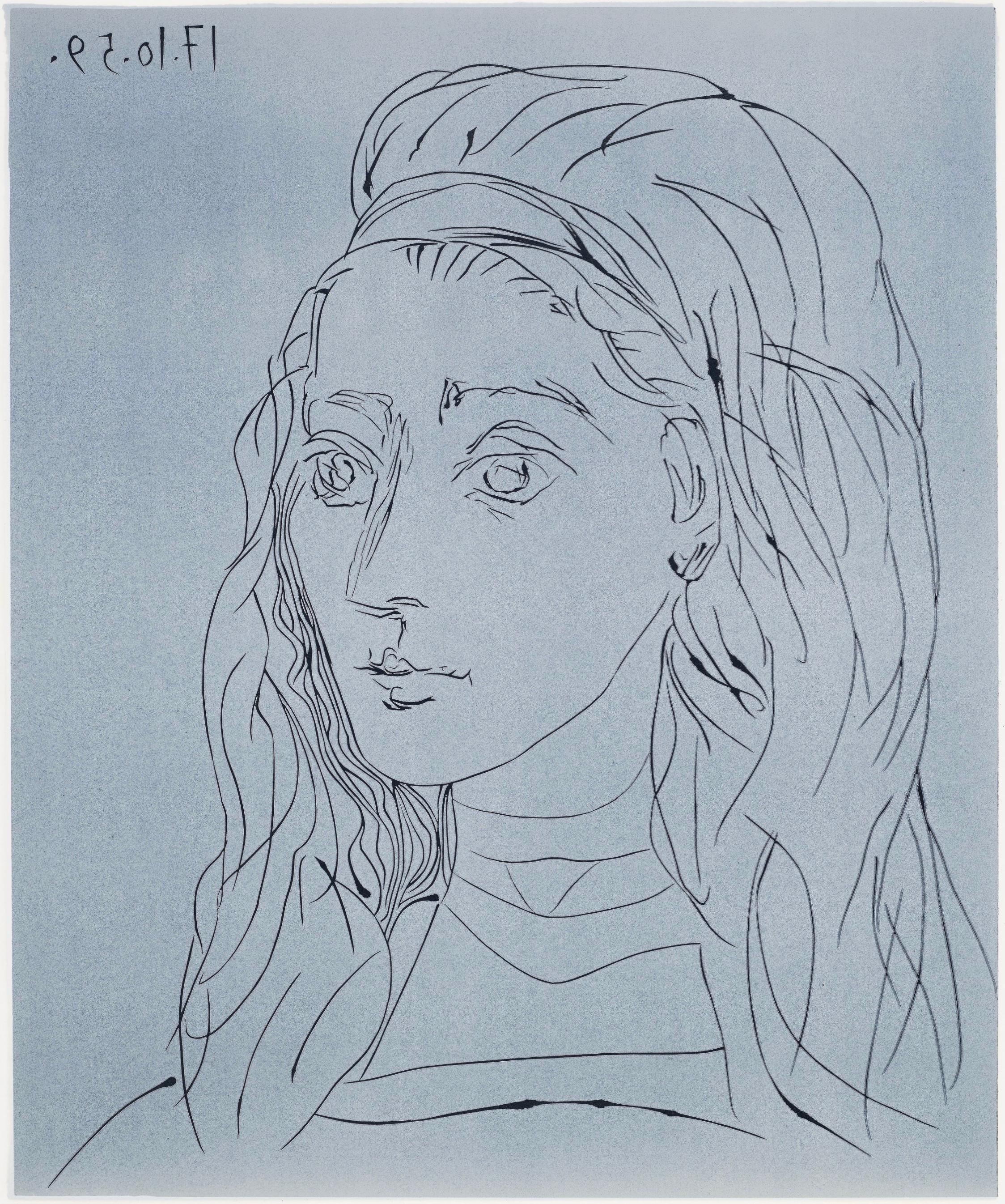 Picasso, Portrait de Jacqueline (Orozco 214), Grabados al linóleo (nach)