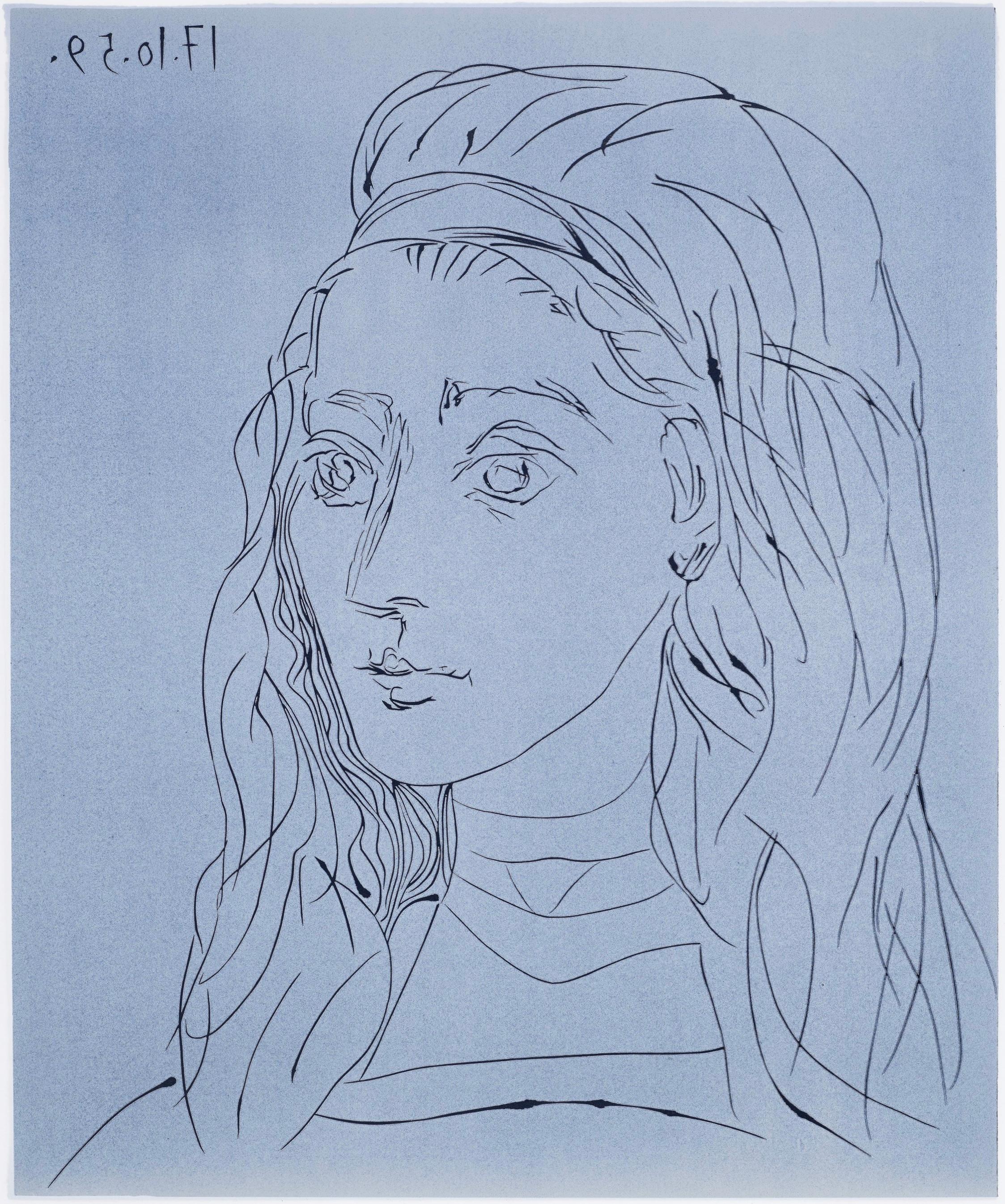 Picasso, Portrait de Jacqueline (Orozco 214), Grabados al linóleo (nach)