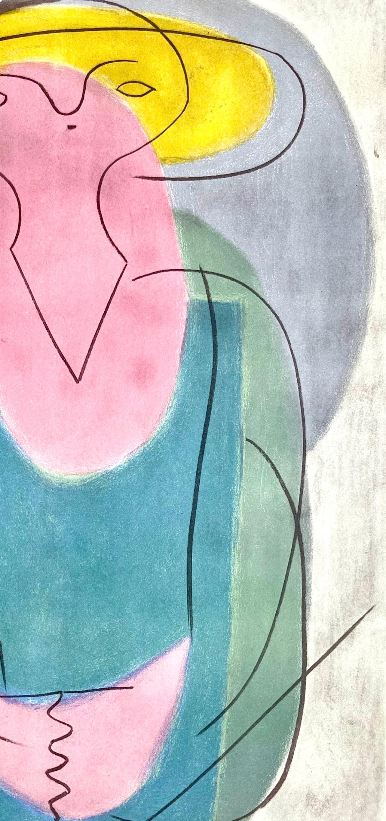 Picasso, Ritratto di signora (Orozco 95), Picasso (dopo) - Figurative Print Grigio di Pablo Picasso