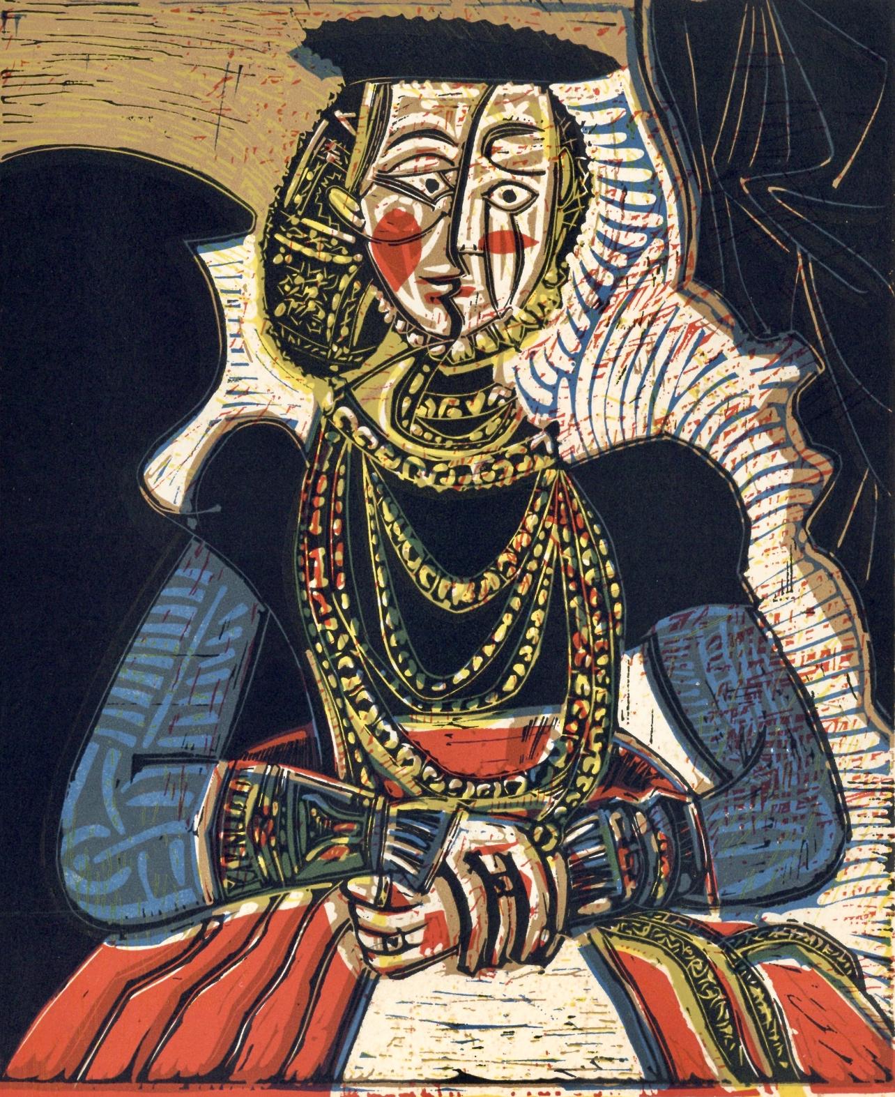 Pablo Picasso Landscape Print - Picasso, Portrait of a Woman, after Lucas Cranach, Picasso-Linogravures (after)