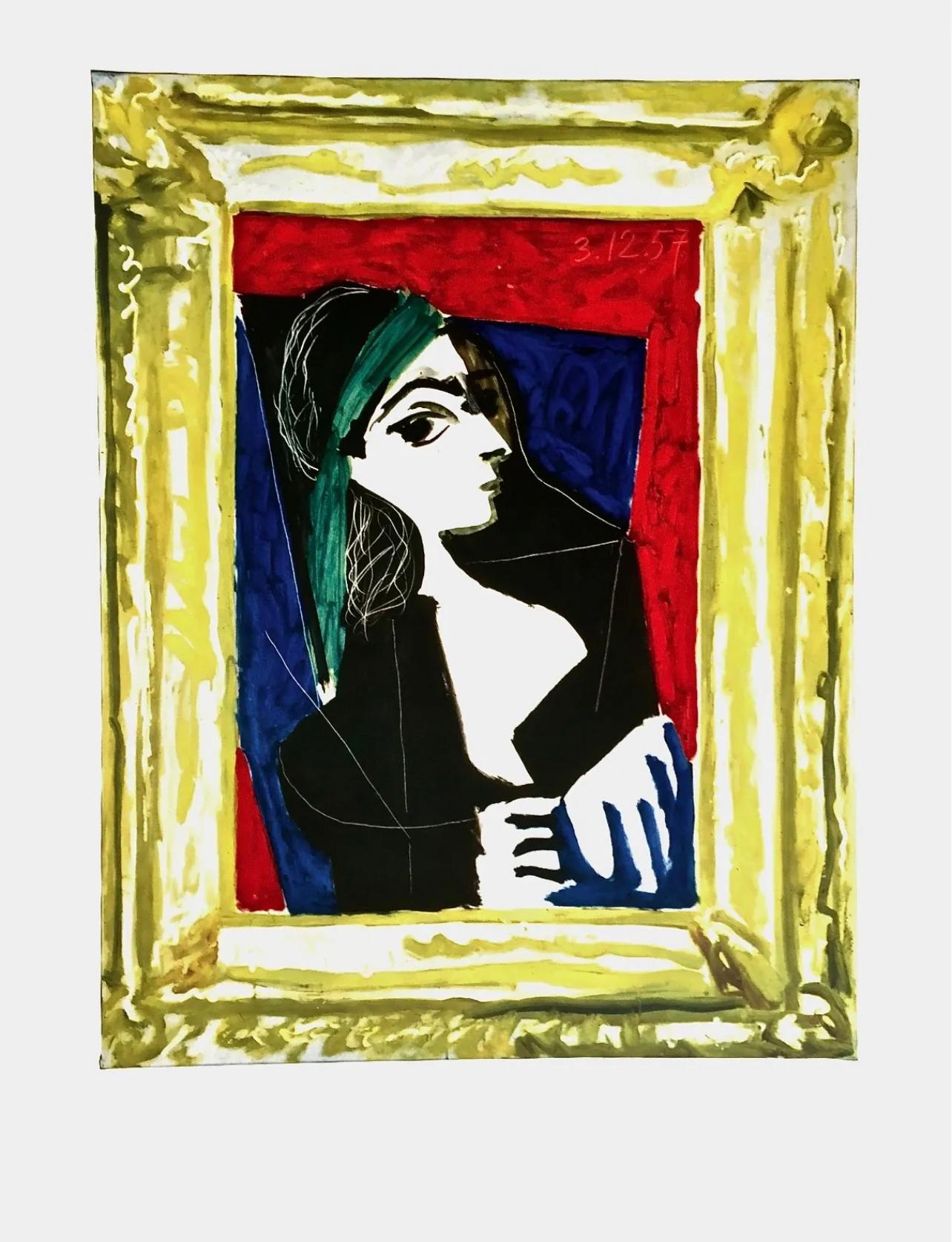 Picasso, Porträt von Jacqueline – Print von Pablo Picasso