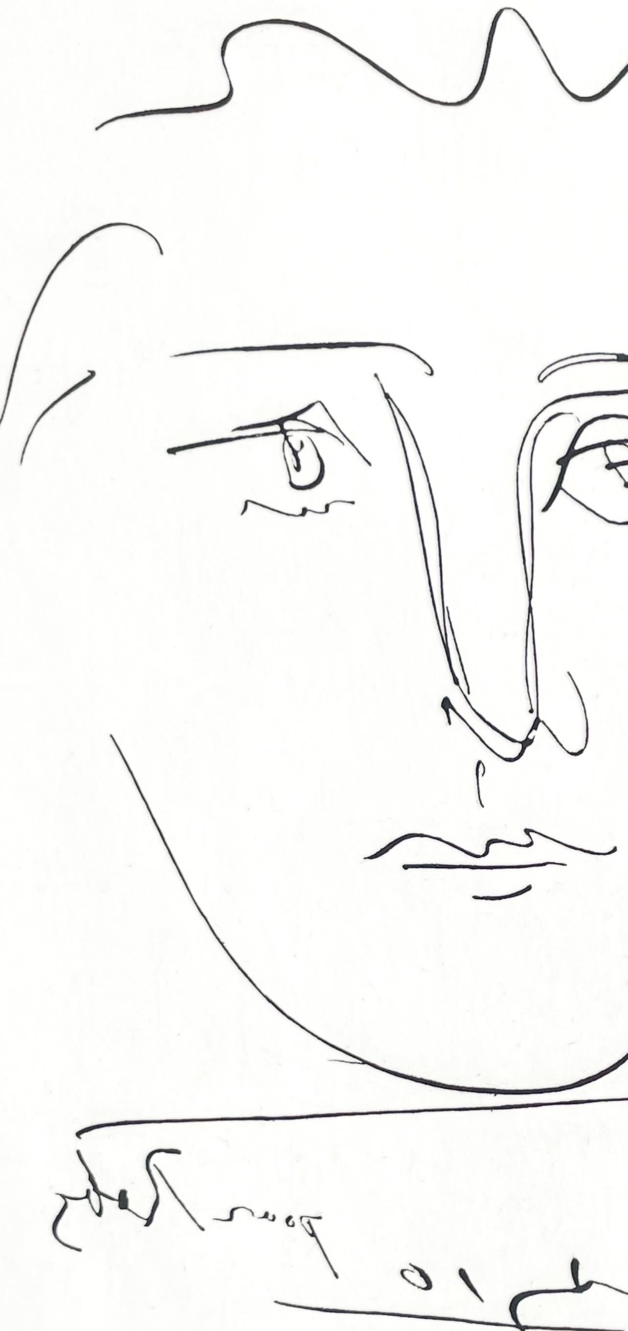 Picasso, Pour Robys (d'après) - Gris Abstract Print par Pablo Picasso
