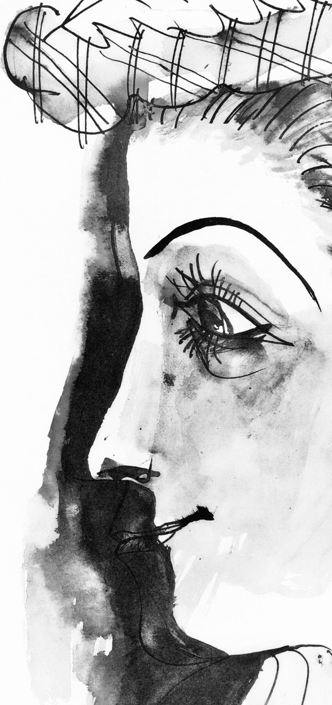 Picasso, Profil de jeune fille en chapeau (Cramer 84; J./S. 77) (dopo) - Abstract Print Grigio di Pablo Picasso
