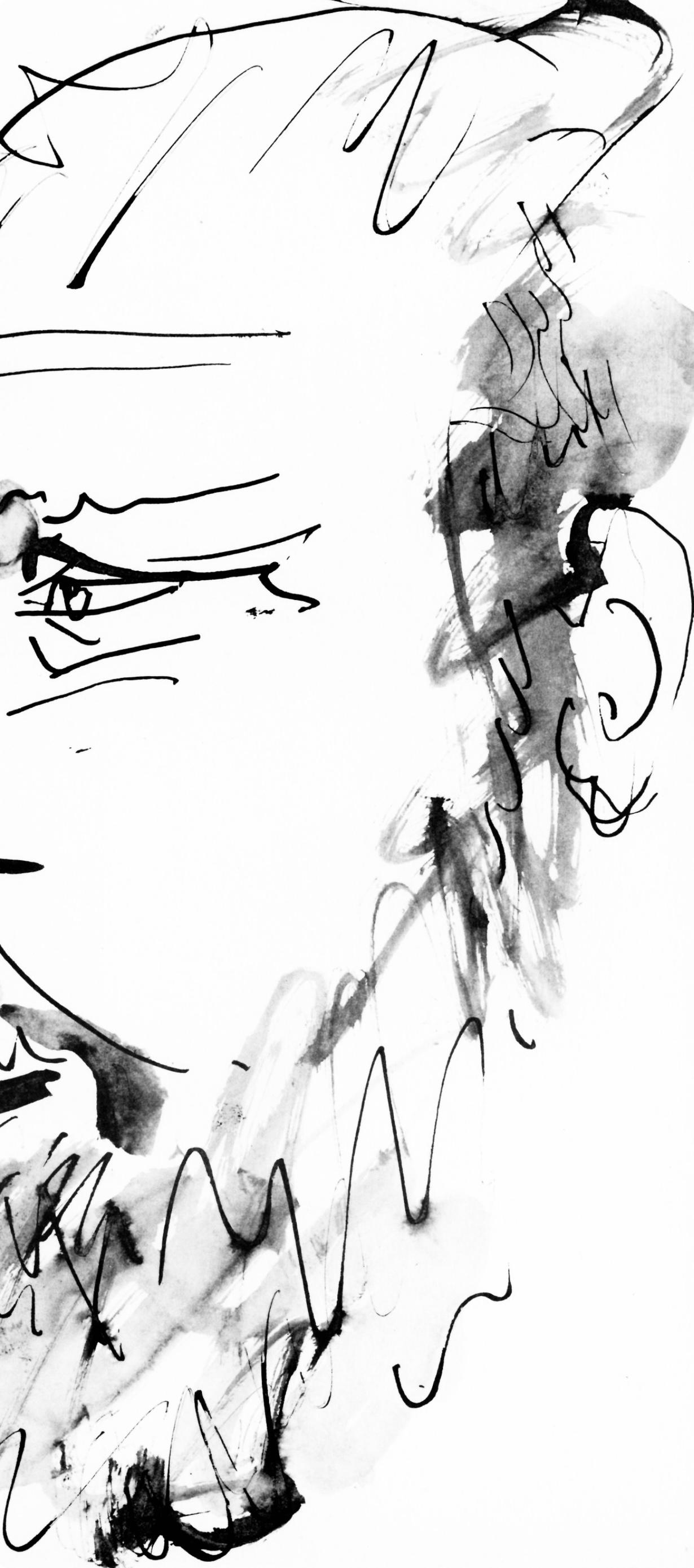 Picasso, Profil gauche de vieil homme, trait et lavis (C.84 ; J./S. 77) (d'après) - Cubisme Print par Pablo Picasso