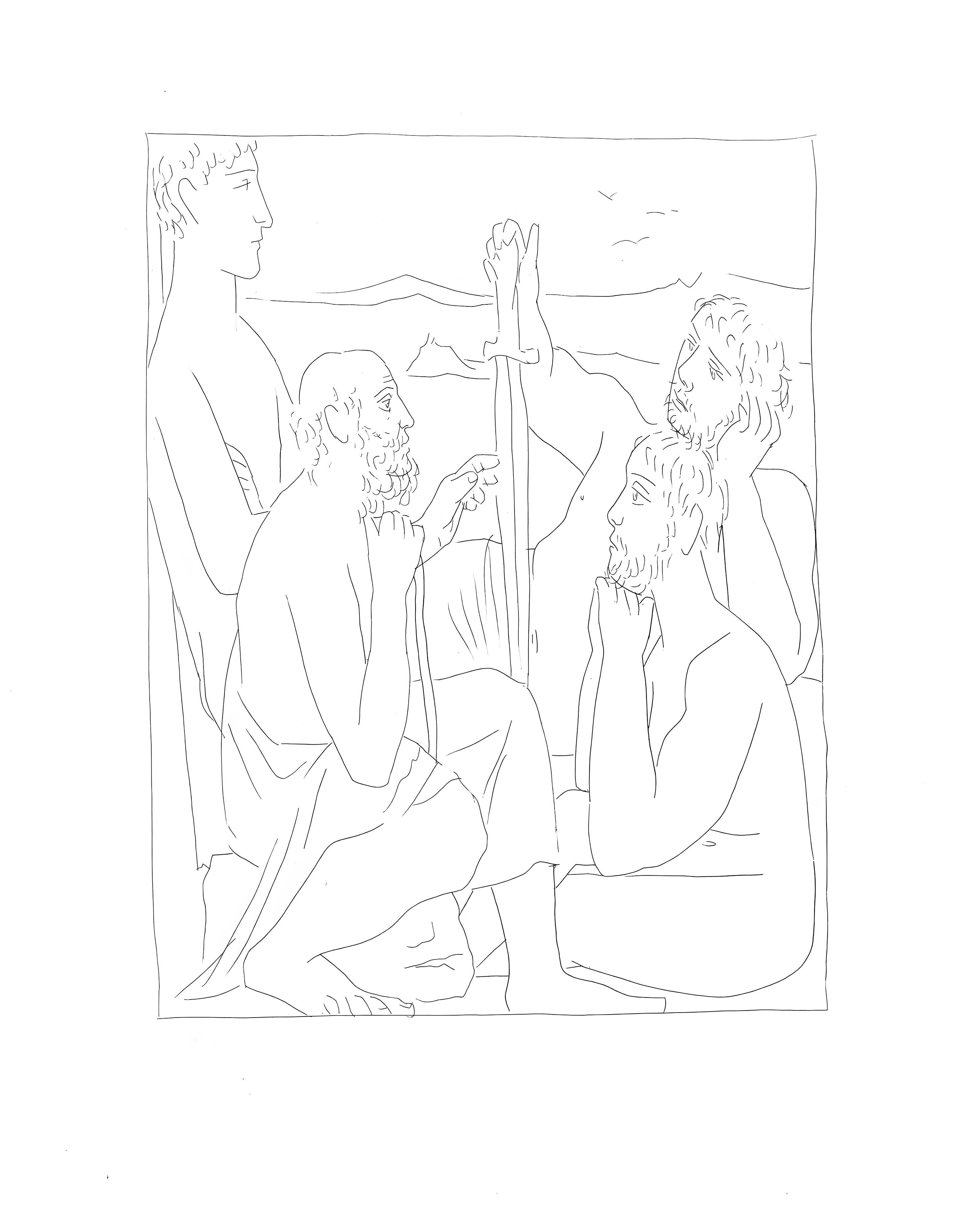 Lithograph on vélin papier Vergé fin blanc des papeteries de Bellerive paper. Paper size: 11.02 x 8.66 inches. Inscription: Unsigned and unnumbered, as issued. Notes: From the folio, Suite des reproductions des Eaux-fortes de Pablo Picasso pour