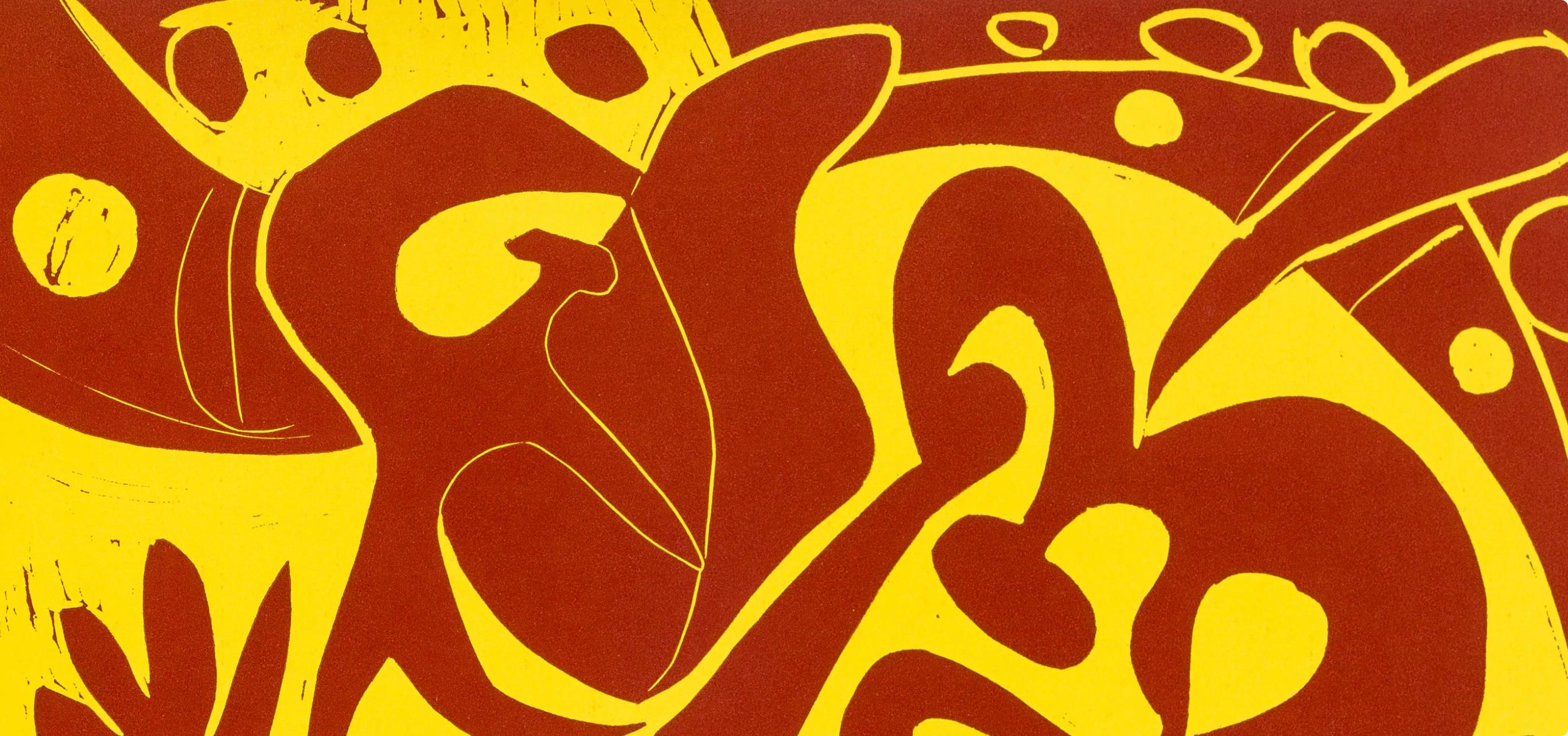 Picasso, Rouge et jaune (Orozco 214), Grabados al linóleo (d'après) - Print de Pablo Picasso