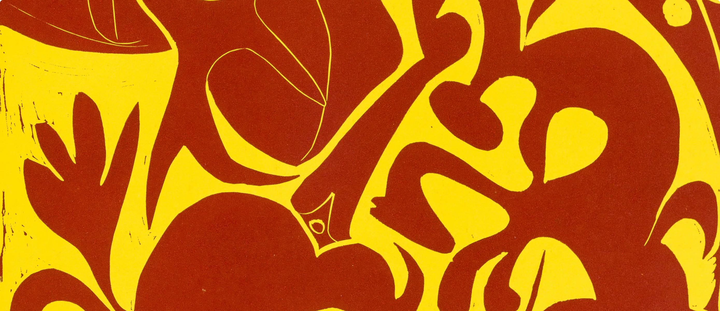 Picasso, Rouge et jaune (Orozco 214), Grabados al linóleo (d'après) - Cubisme Print par Pablo Picasso