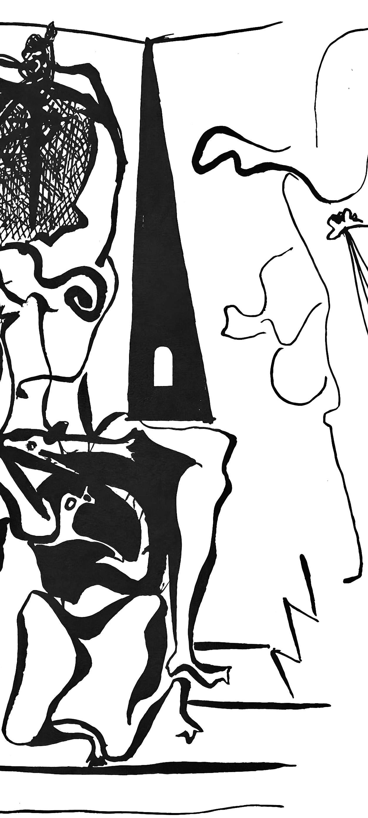 Picasso, Sans titre (J/Vollard 193; Monod 10485), Hélène chez Archimède (after) - Cubist Print by Pablo Picasso