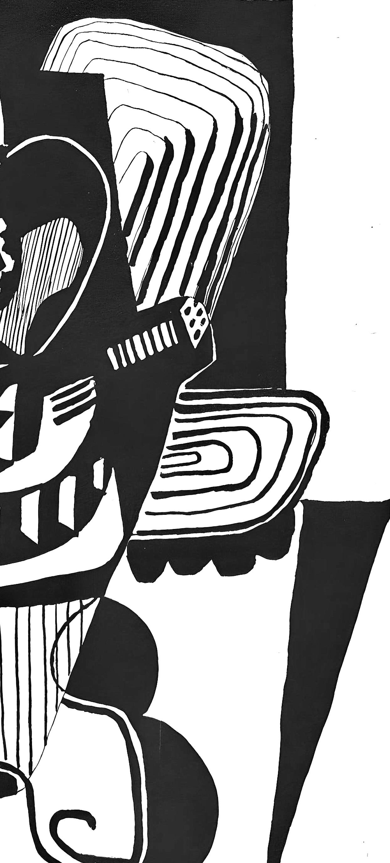 Picasso, Sans titre (J/Vollard 193; Monod 10485), Hélène chez Archimède (after) - Black Abstract Print by Pablo Picasso