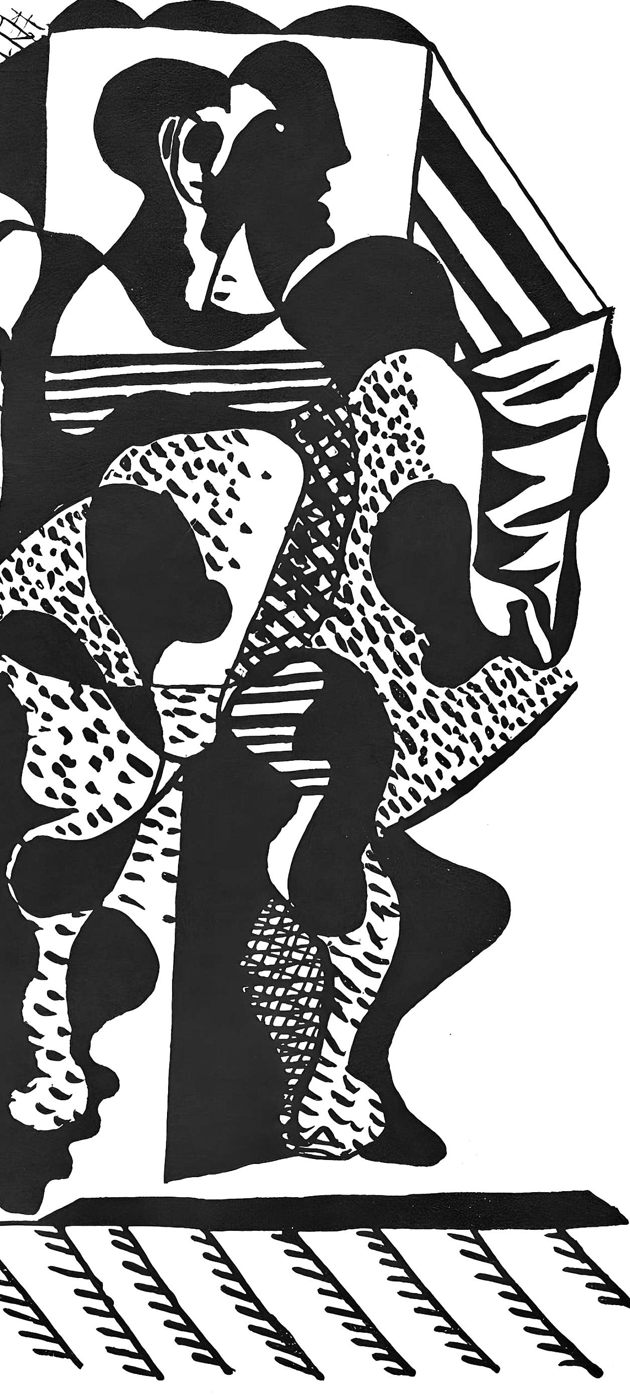 Picasso, Sans titre (J/Vollard 193; Monod 10485), Hélène chez Archimède (after) - Black Abstract Print by Pablo Picasso