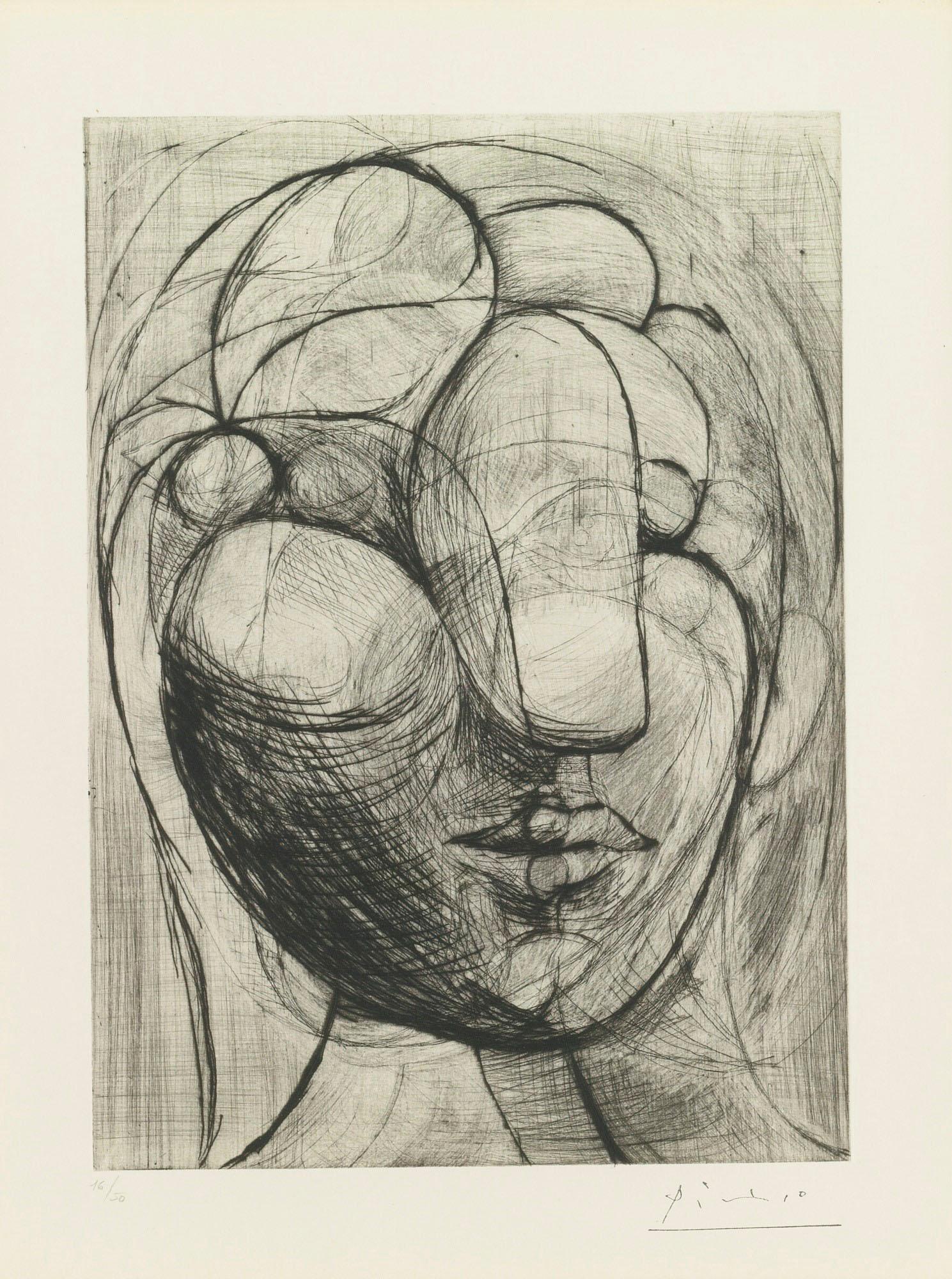 Pablo Picasso Portrait Print - Picasso: Sculpture. Tête de Marie-Thérèse B250