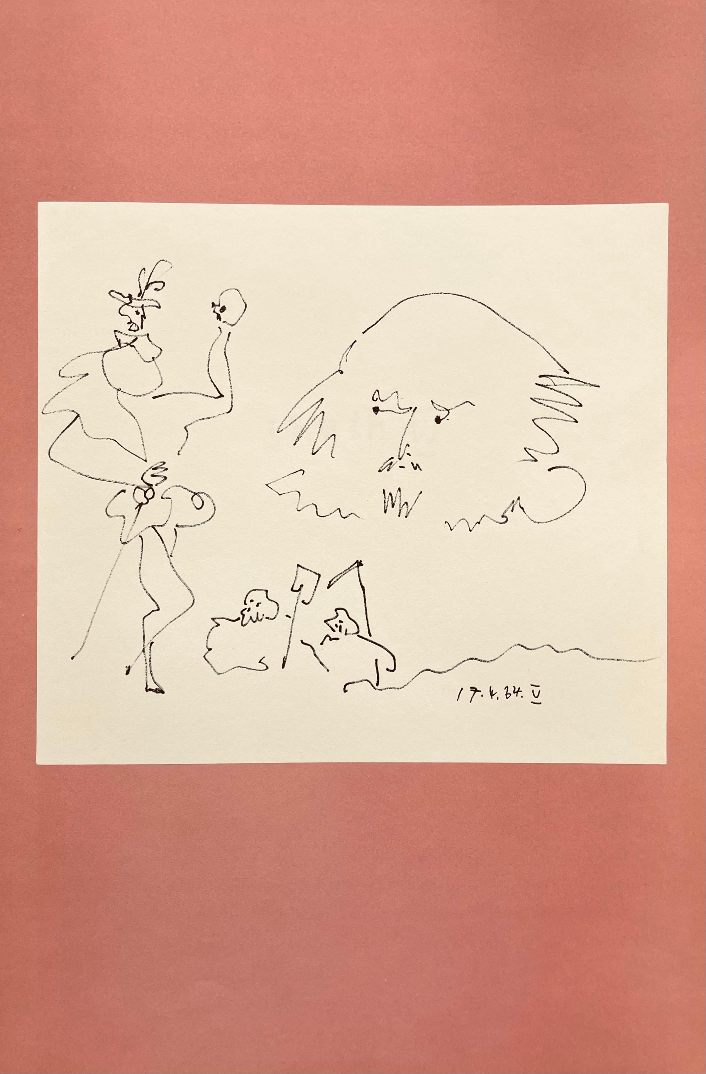 Medium: Lithograph on vélin paper
Year: 1965
Paper Size: 19 x 13 inches
Catalogue raisonné reference: Bloch, illustration 1197
Inscription: Unsigned and unnumbered, as issued
Notes: From the album, Picasso-Aragon Shakespeare, 1965. Published by
