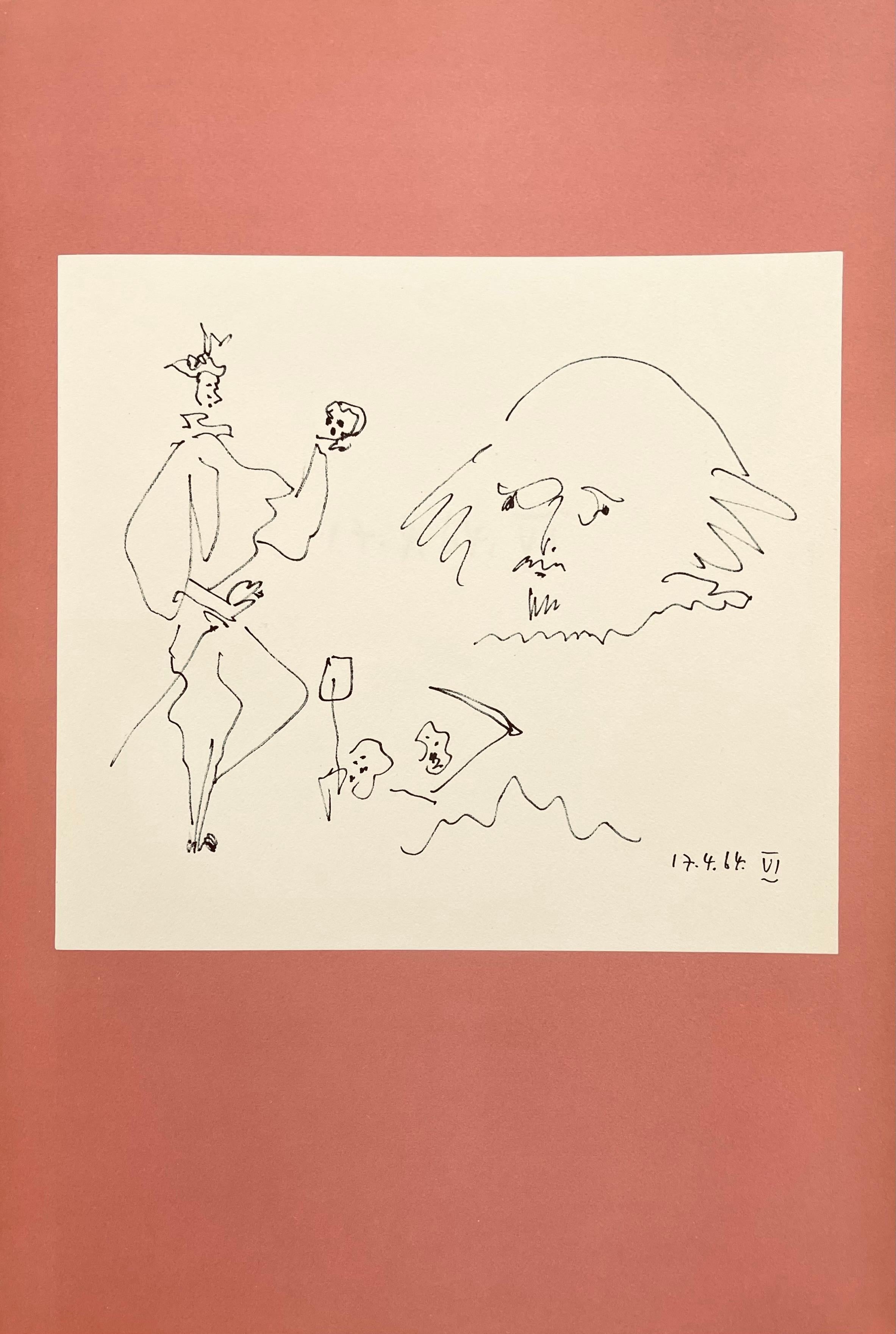 Medium: Lithograph on vélin paper
Year: 1965
Paper Size: 19 x 13 inches
Catalogue raisonné reference: Bloch, illustration 1197
Inscription: Unsigned and unnumbered, as issued
Notes: From the album, Picasso-Aragon Shakespeare, 1965. Published by
