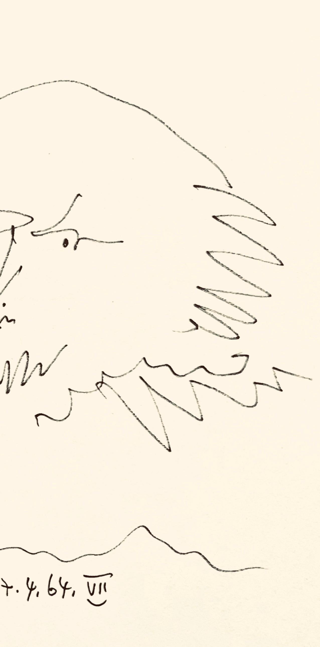 Medium: Lithograph on vélin paper
Year: 1965
Paper Size: 19 x 13 inches
Catalogue raisonné reference: Bloch, illustration 1197
Inscription: Unsigned and unnumbered, as issued
Notes: From the album, Picasso-Aragon Shakespeare, 1965. Published by