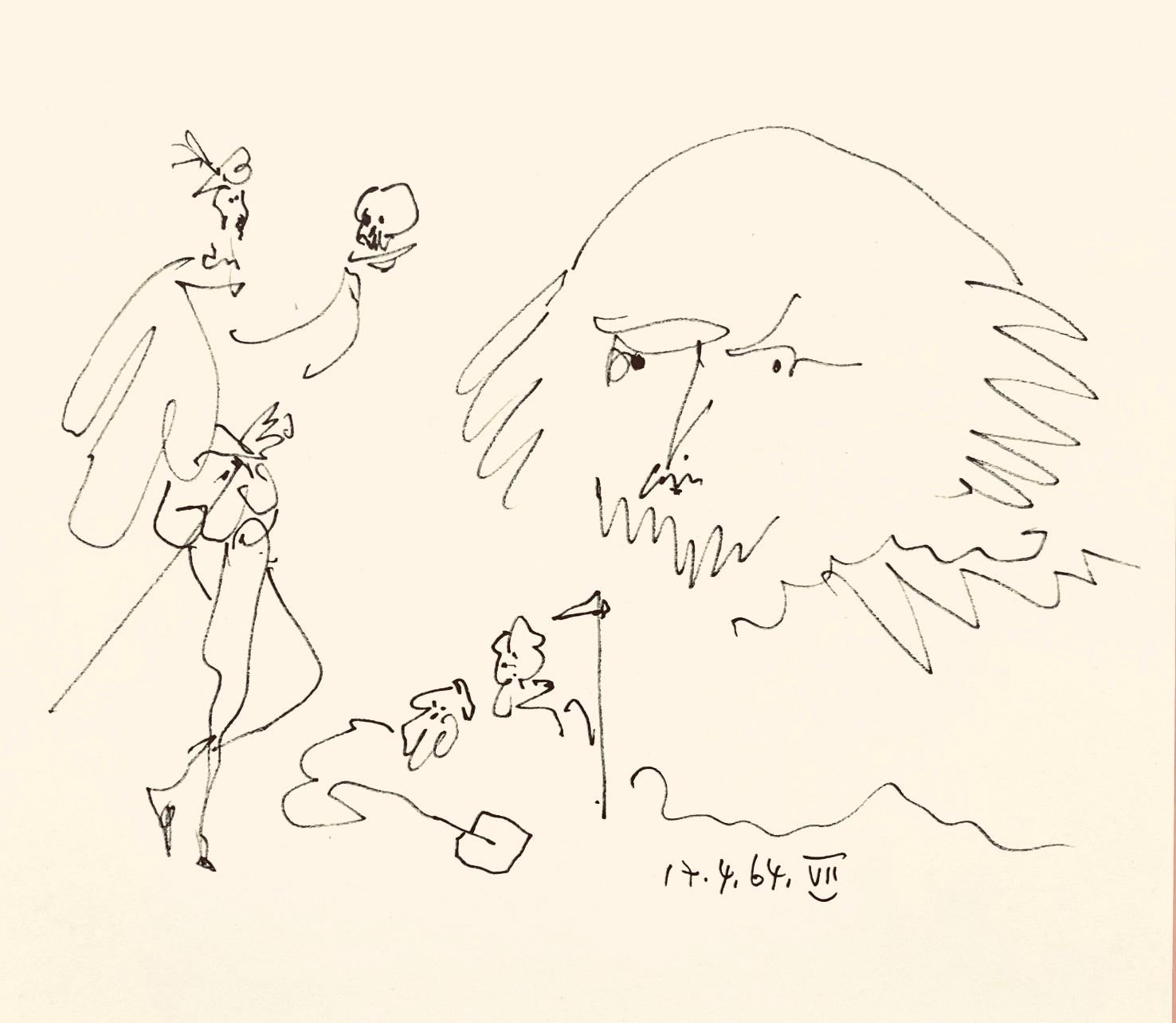 Pablo Picasso Landscape Print - Picasso, Shakespeare VII (Bloch 1197), Picasso-Aragon Shakespeare (after)