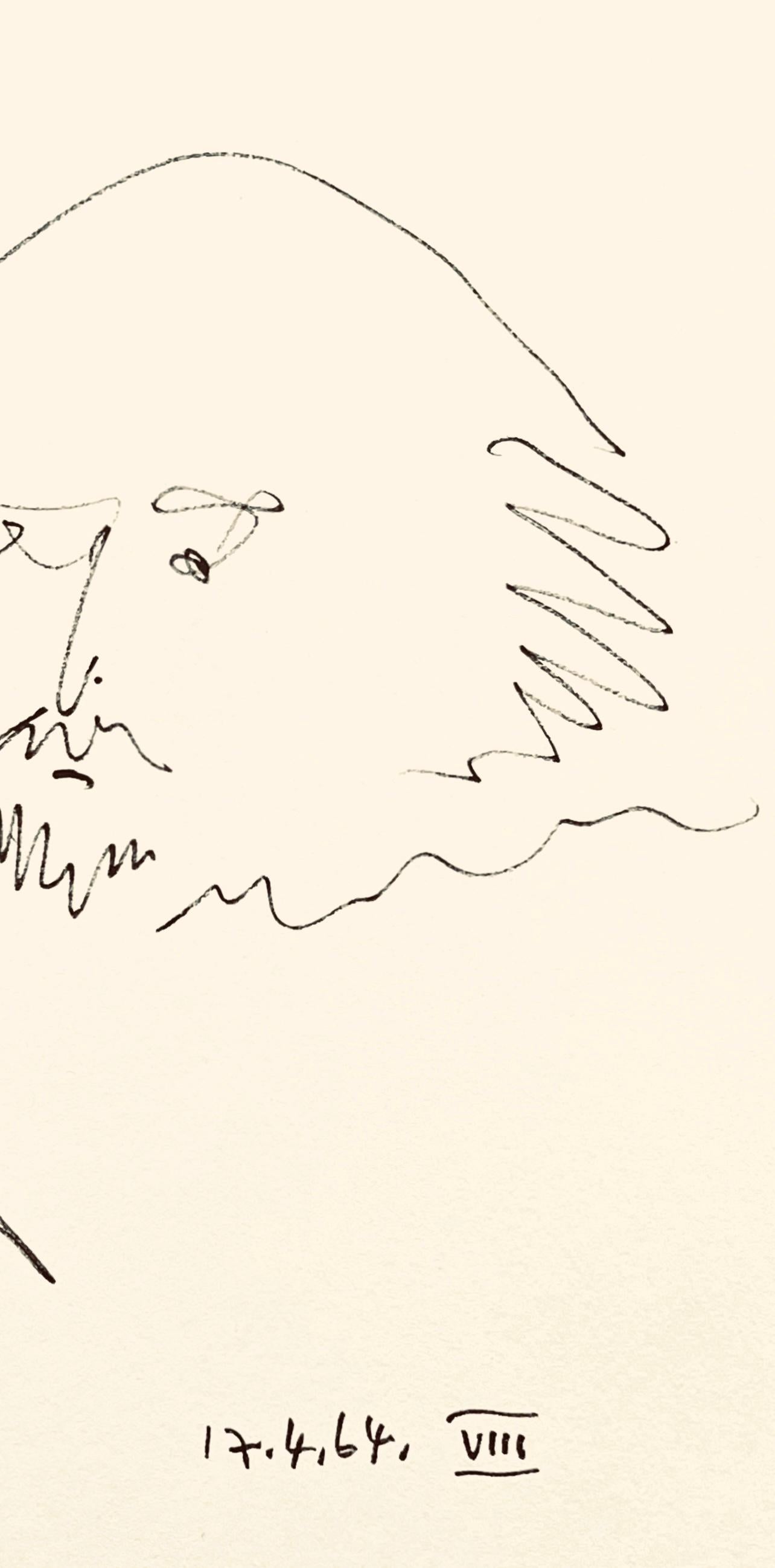 Picasso, Shakespeare VIII. (Bloch 1197), Picasso-Aragon Shakespeare (after) (Weiß), Landscape Print, von Pablo Picasso