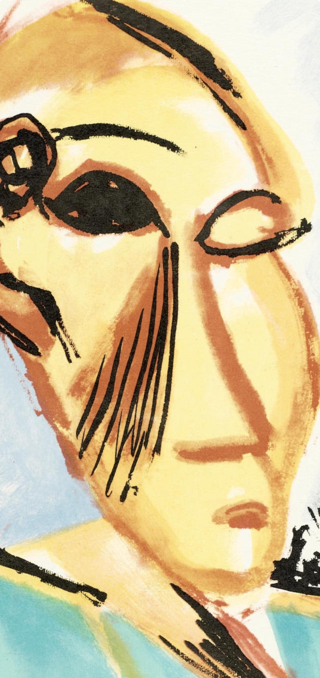 Picasso, Study for Les Demoiselles D'Avignon (Orozco 95), Picasso (after) - Beige Landscape Print by Pablo Picasso