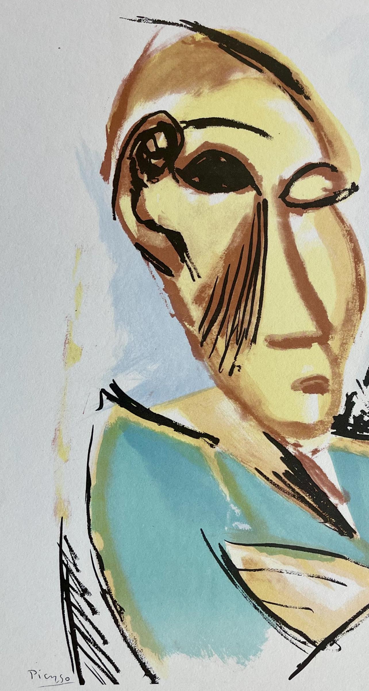 Picasso, Étude pour les démoiselles d'Avignon, Picasso : quinze dessins (après) - Gris Abstract Print par Pablo Picasso