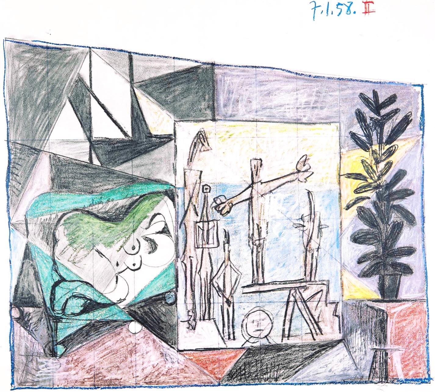Pablo Picasso, 7.1.58. II, from The Fall of Icarus, 1972 (after)
