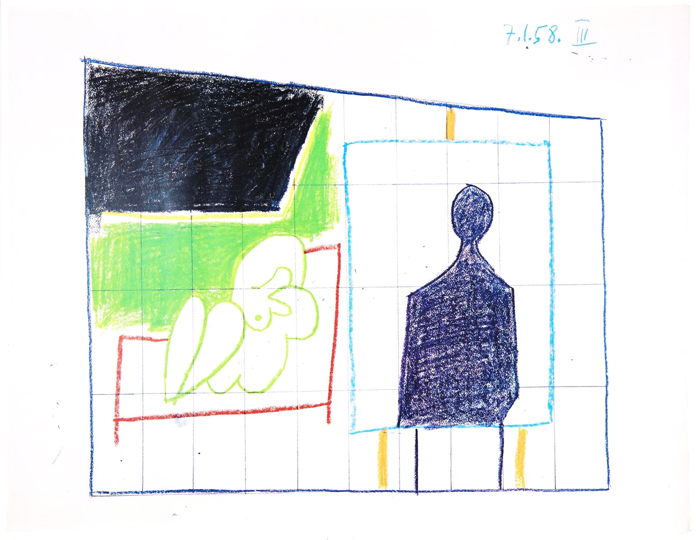 Pablo Picasso, 7.1.58. III, from The Fall of Icarus, 1972 (after) For Sale 4