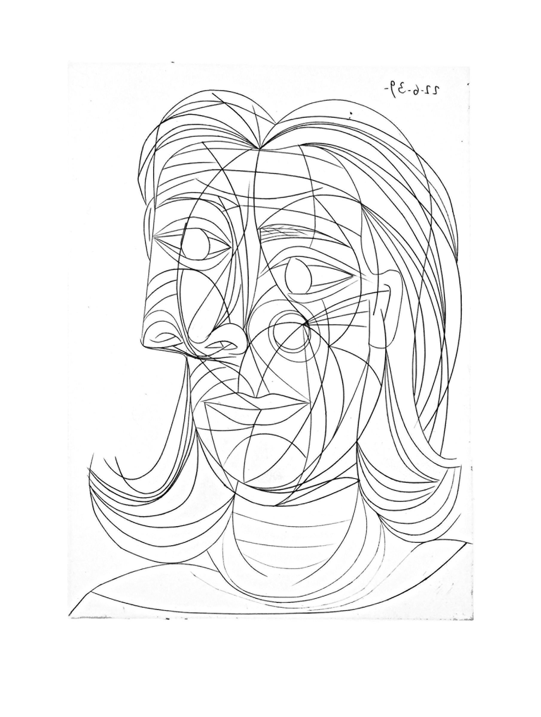 Pablo Picasso Portrait Print - Picasso: Tête de Femme Bloch 0321