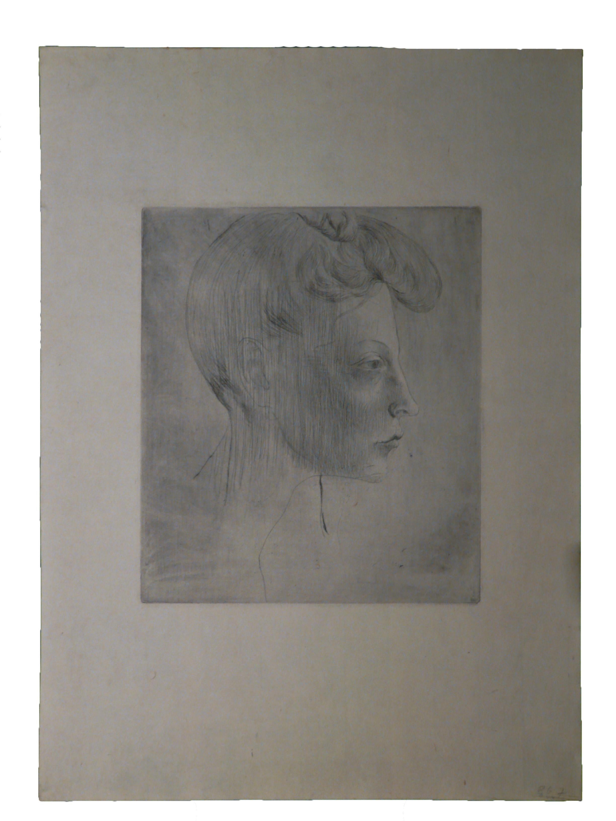 Pablo Picasso Portrait Print - Picasso: Tête de Femme de Profil B6