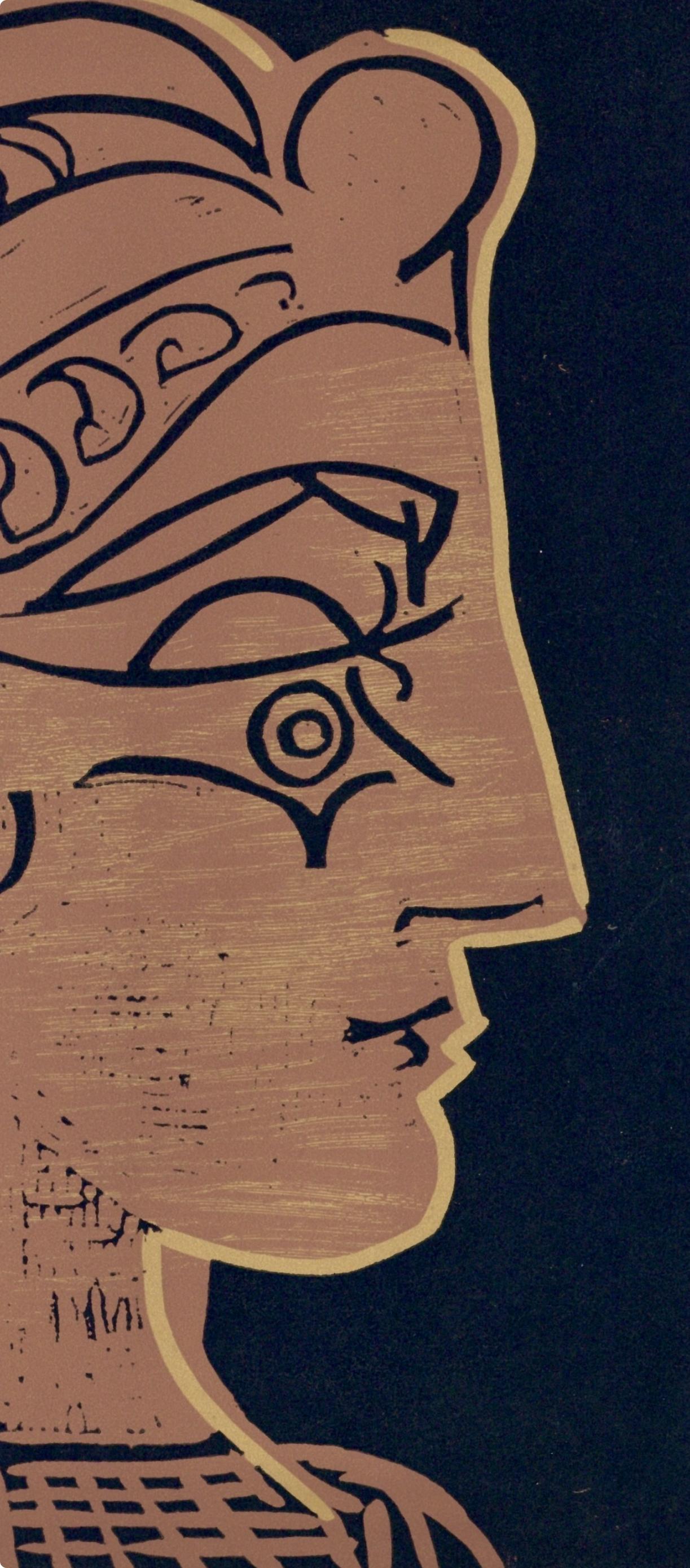 Picasso, Tête de Femme (Orozco 214), Grabados al linóleo (nach) – Print von Pablo Picasso