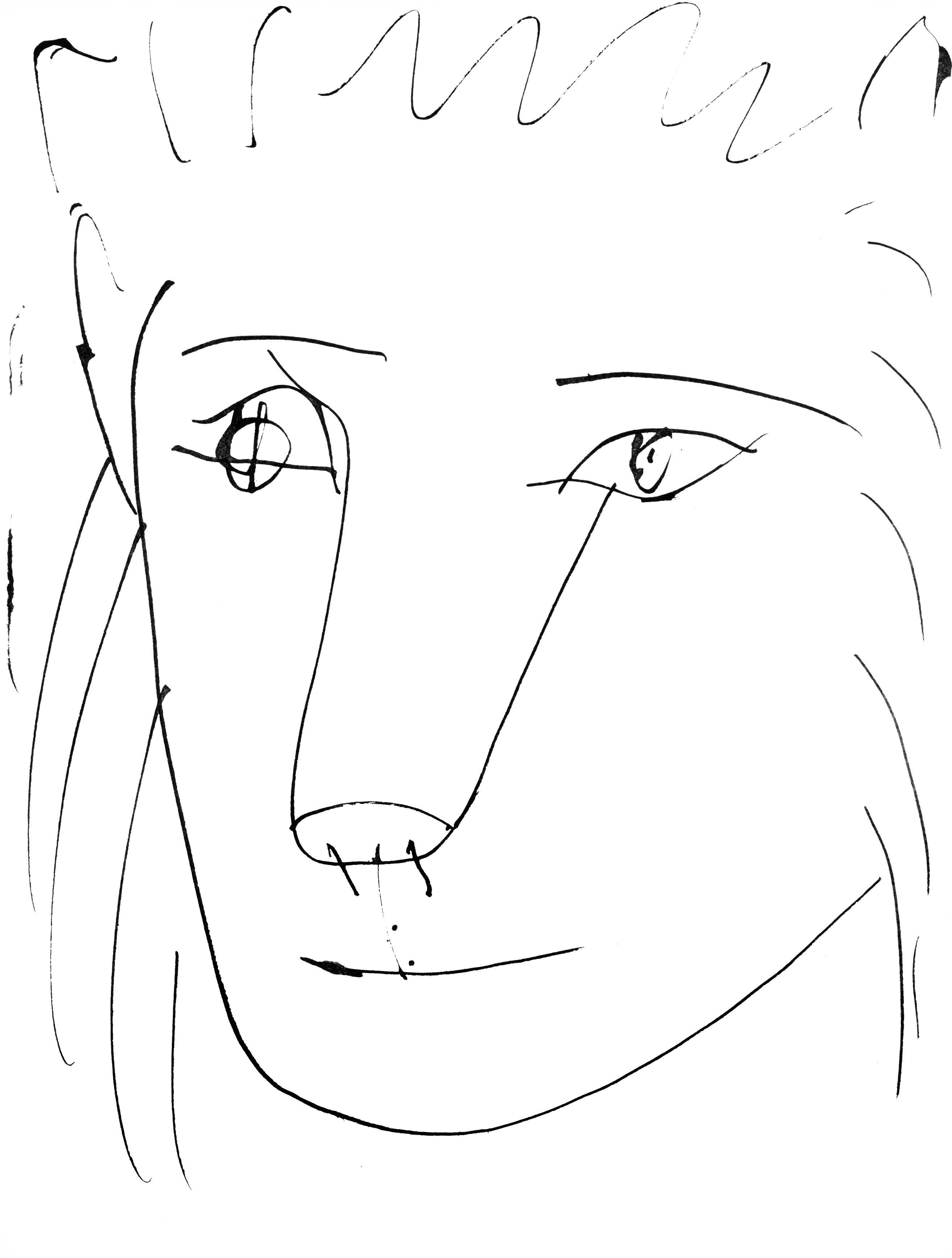 Animal Print Pablo Picasso - Picasso, Tête de lion (Cramer 84 ; Johnson/Stein 77) (d'après)