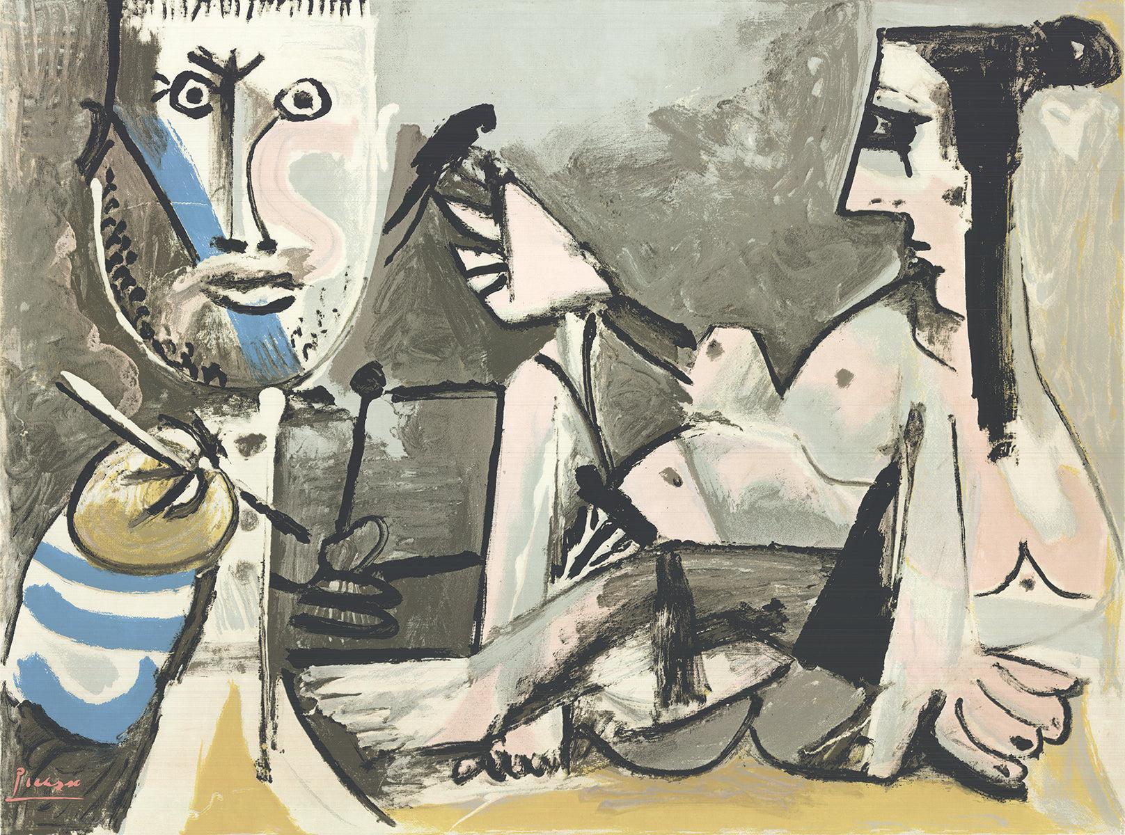 Picasso « L'artiste et son modèle » 1974, première édition vintage - Cubisme Print par Pablo Picasso
