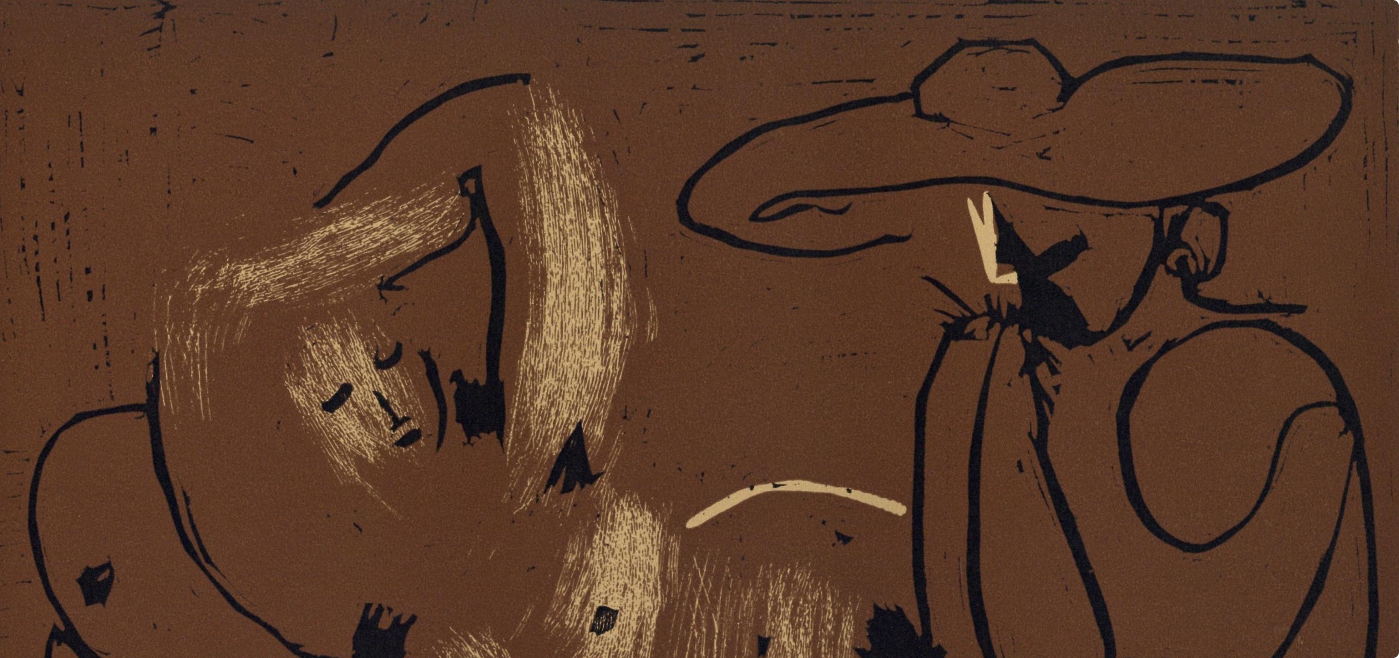 Picasso, The Aubade, Harmonica Player (Orozco 214), Grabados al linóleo (after) - Print by Pablo Picasso