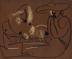 Picasso, The Aubade, Harmonica Player (Orozco 214), Grabados al linóleo (after)