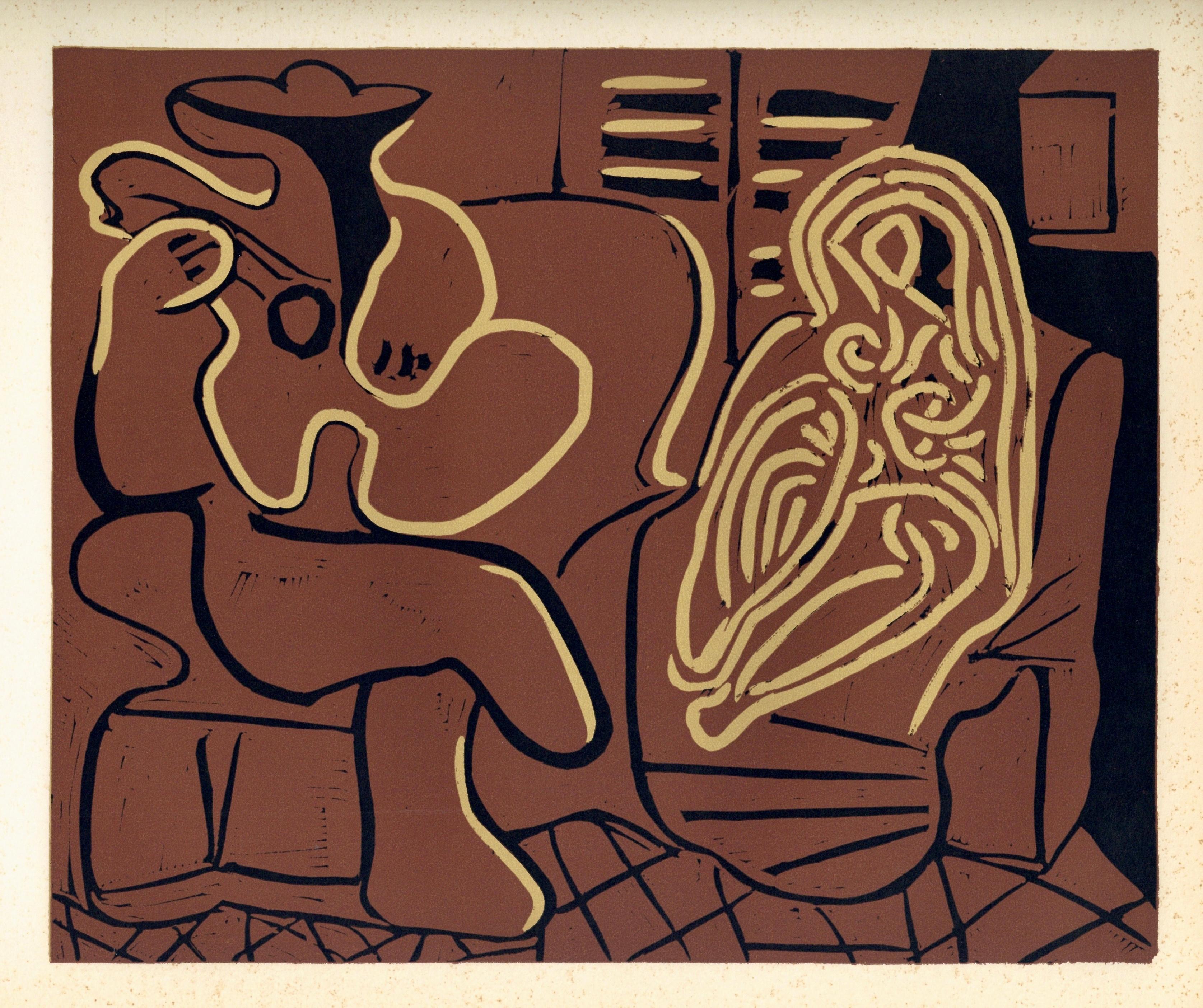 Picasso, Die Aubade mit einer liegenden Frau, Pablo Picasso-Linogravuren (nach) im Angebot 4
