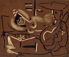 Picasso, L'Aubade avec le guitariste, Pablo Picasso-Linogravures (d'après)