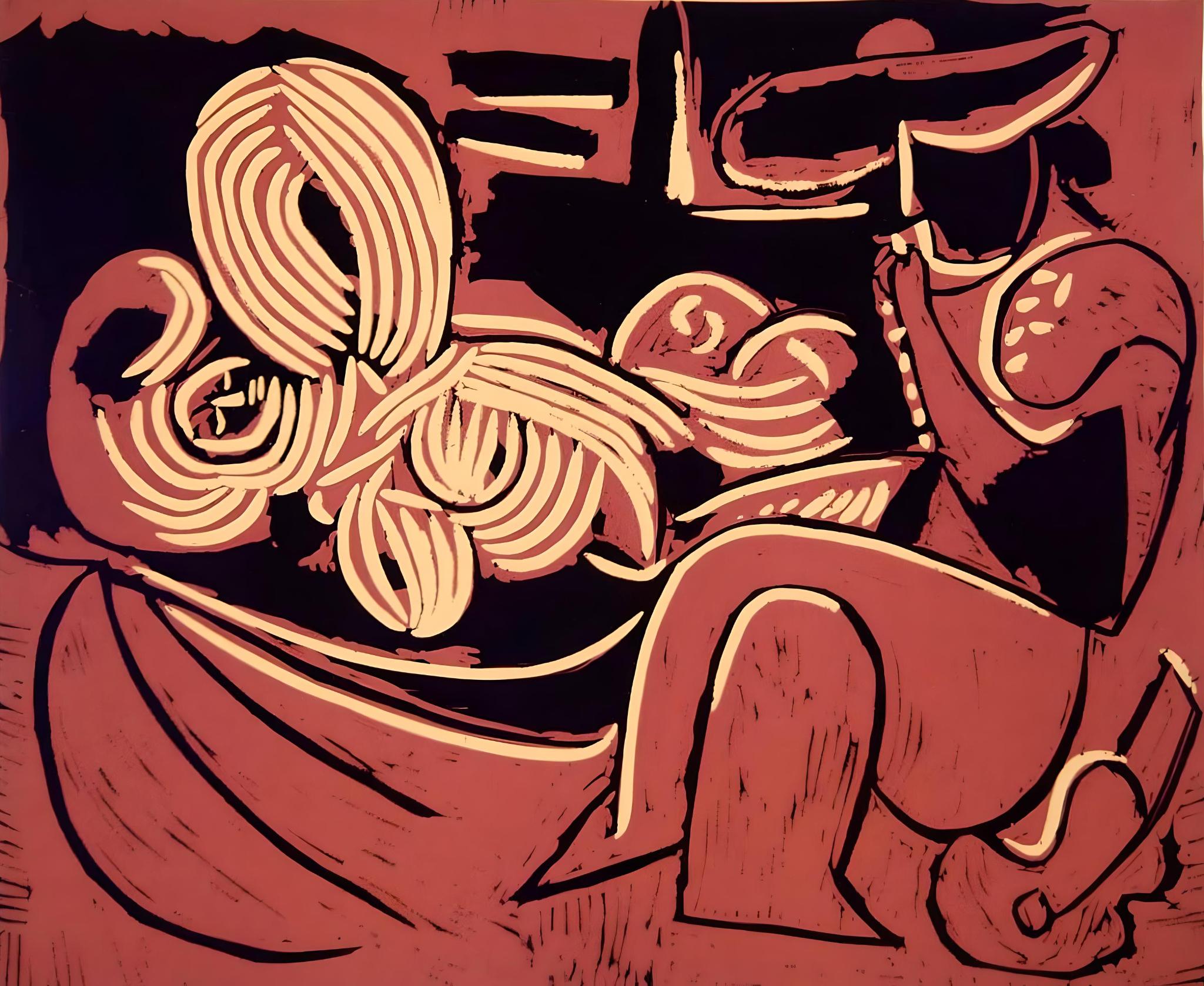 Landscape Print Pablo Picasso - Picasso, The Aubade with Sleeping Woman, Éditions Cercle d'Art (d'après)