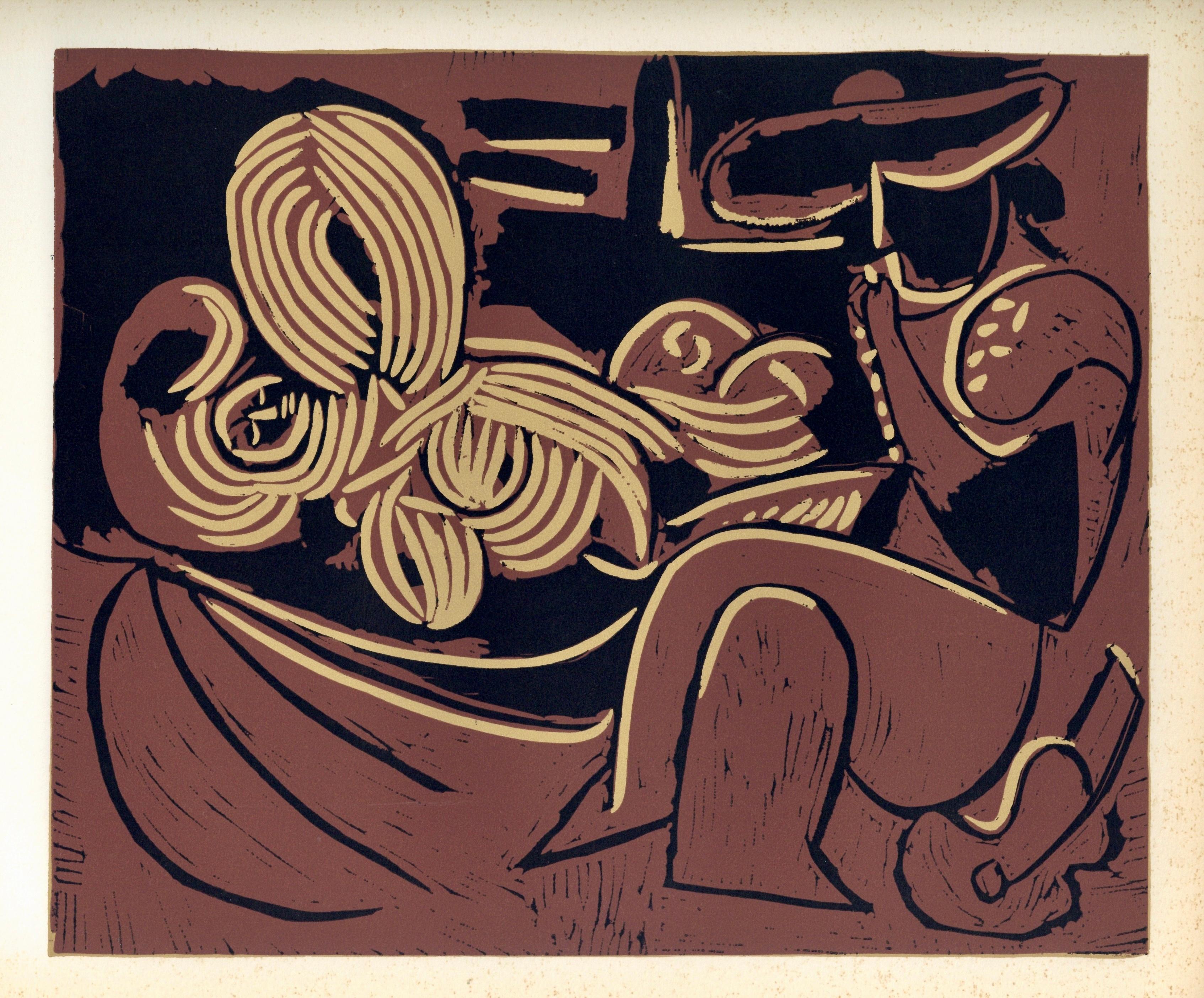 Picasso, The Aubade with Sleeping Woman, Pablo Picasso-Linogravures (after) For Sale 2