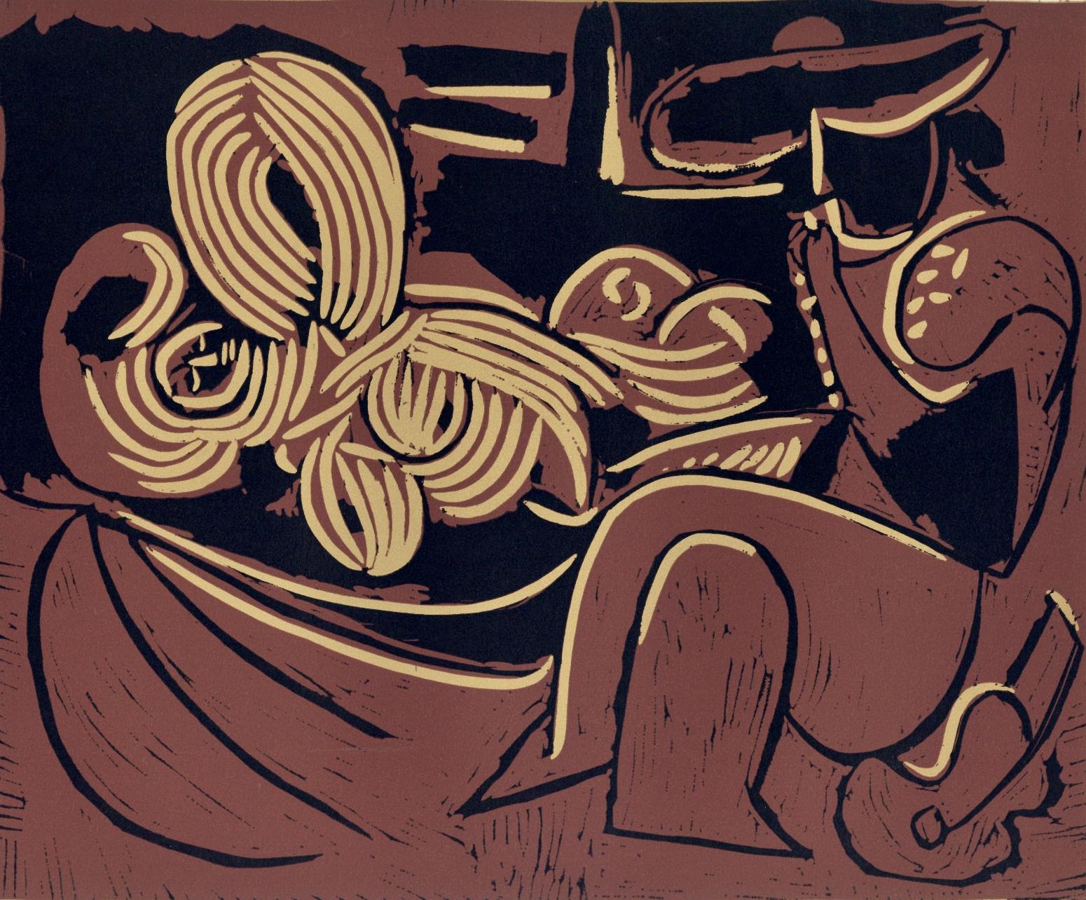 Picasso, The Aubade with Sleeping Woman, Pablo Picasso-Linogravures (after)