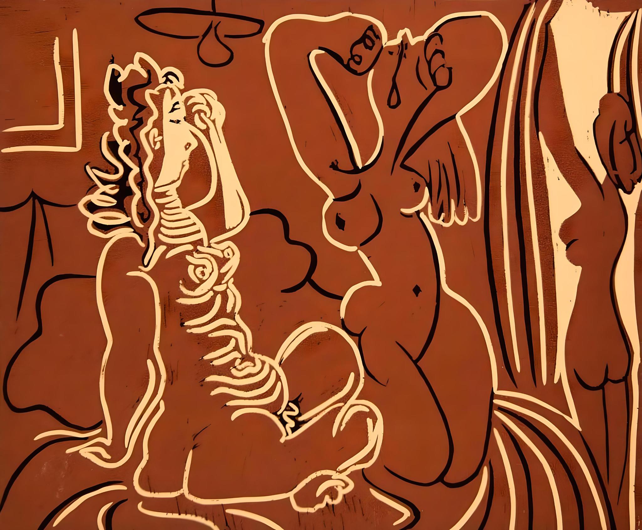 Pablo Picasso Landscape Print – Picasso, Drei wachende Frauen, Éditions Cercle d'Art (nach)