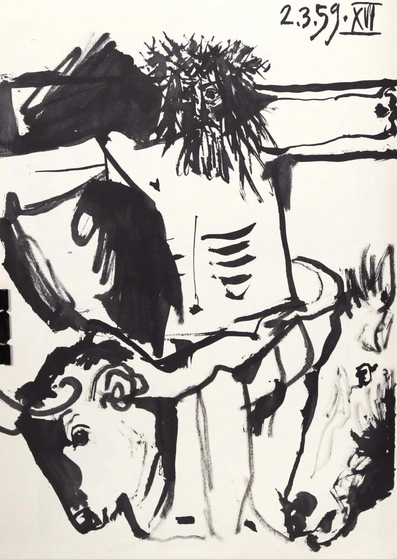 Pablo Picasso Figurative Print - Picasso, Toros Y Toreros (Cramer 112; Bloch 1014-1017; Freitag 7495) (after)